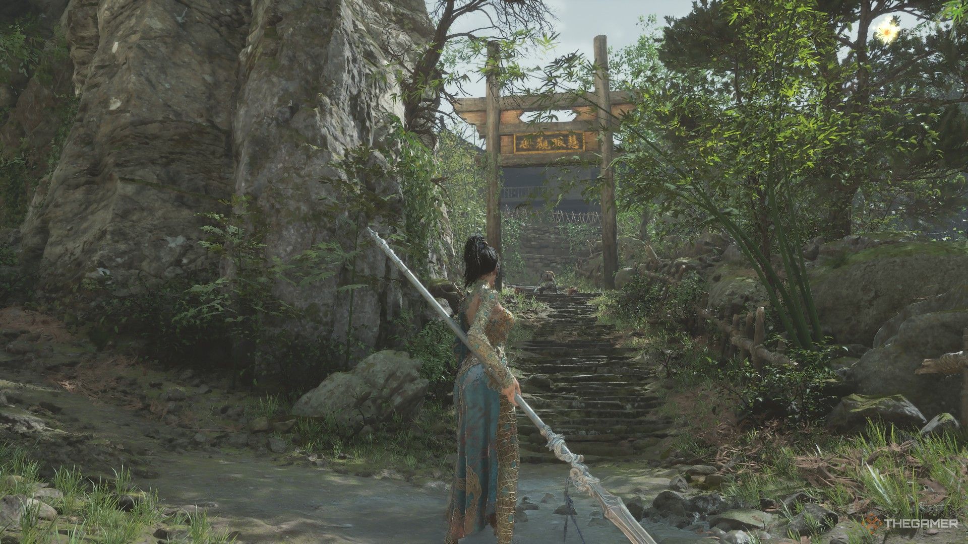 Wuchang finds the gate entrance to the courtyard in Wuchang: Fallen Feathers.