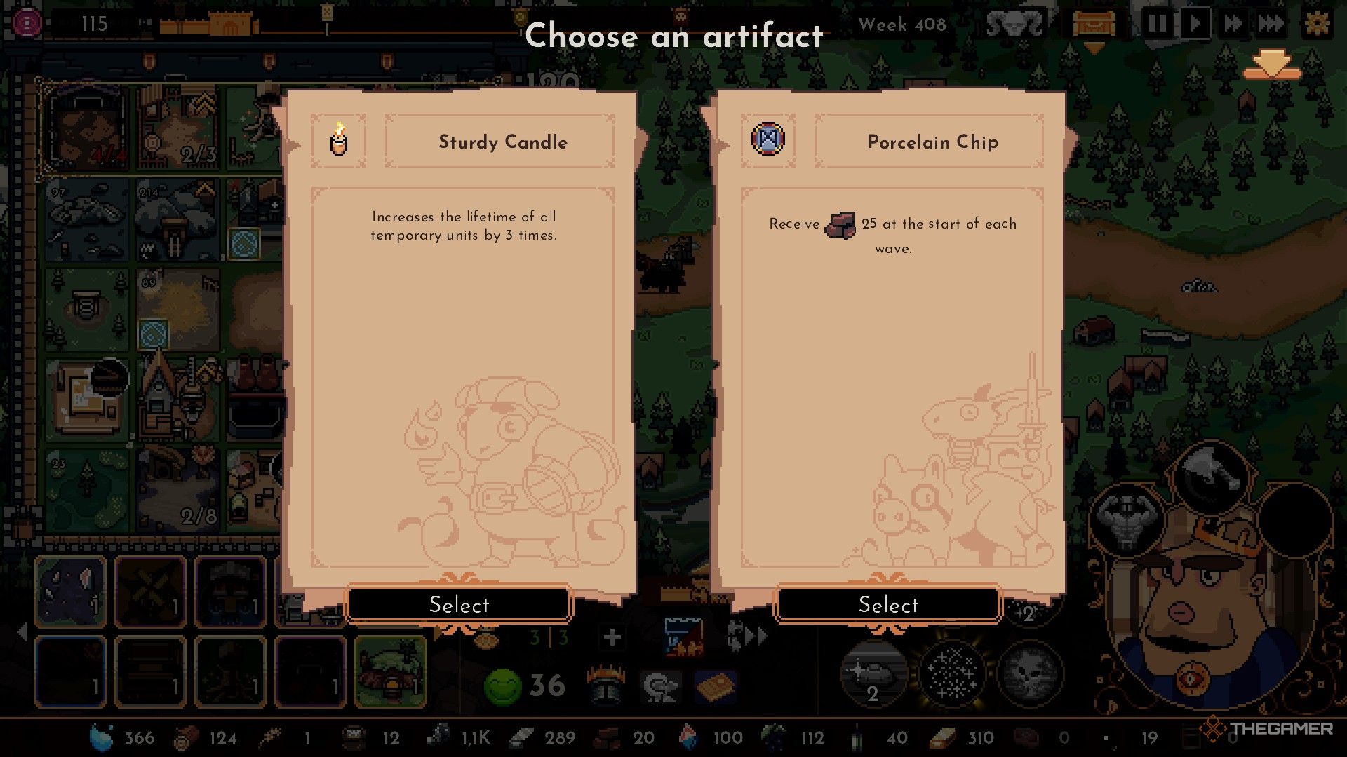 the sturdy candle and porcelain chip are offered as artifact selections in the king is watching.