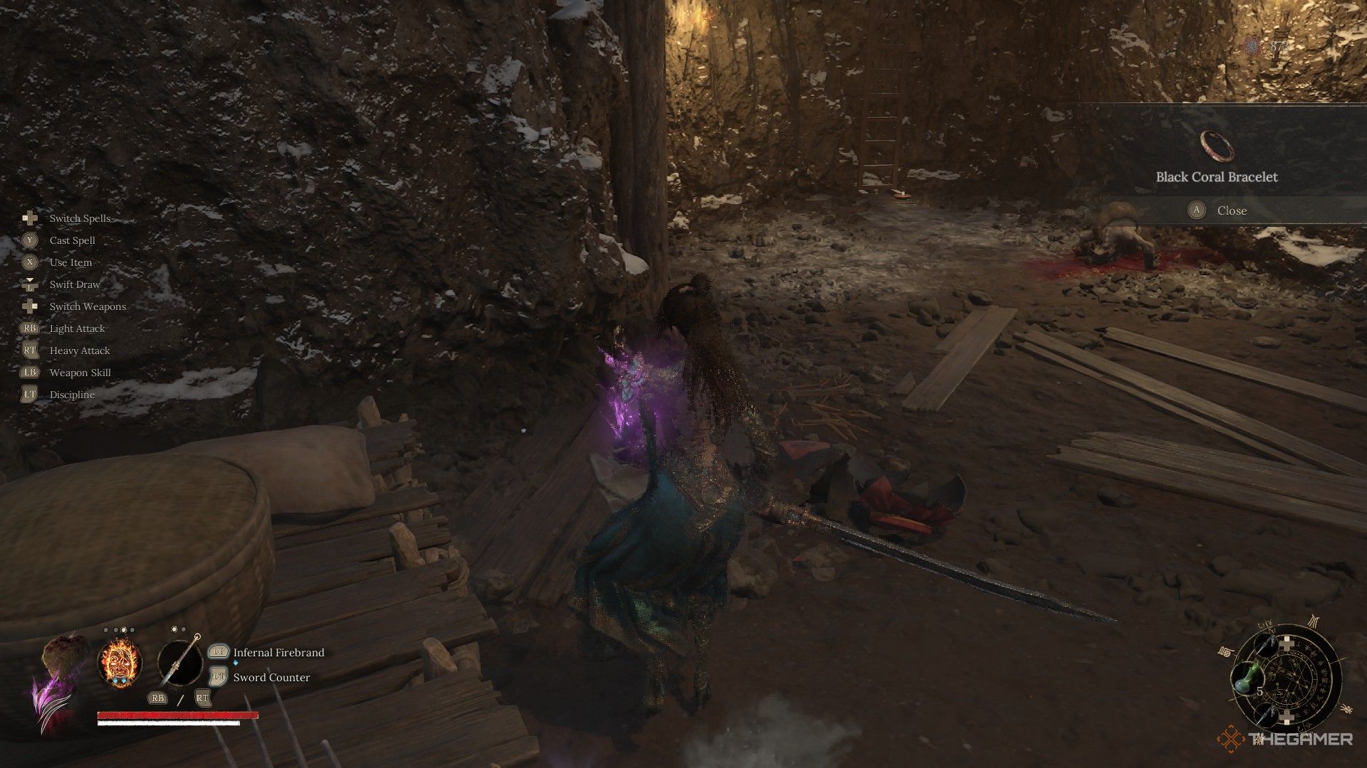 Wuchang finds the Black Coral Bracelet in the Cloudspire City cave in Wuchang: Fallen Feathers.