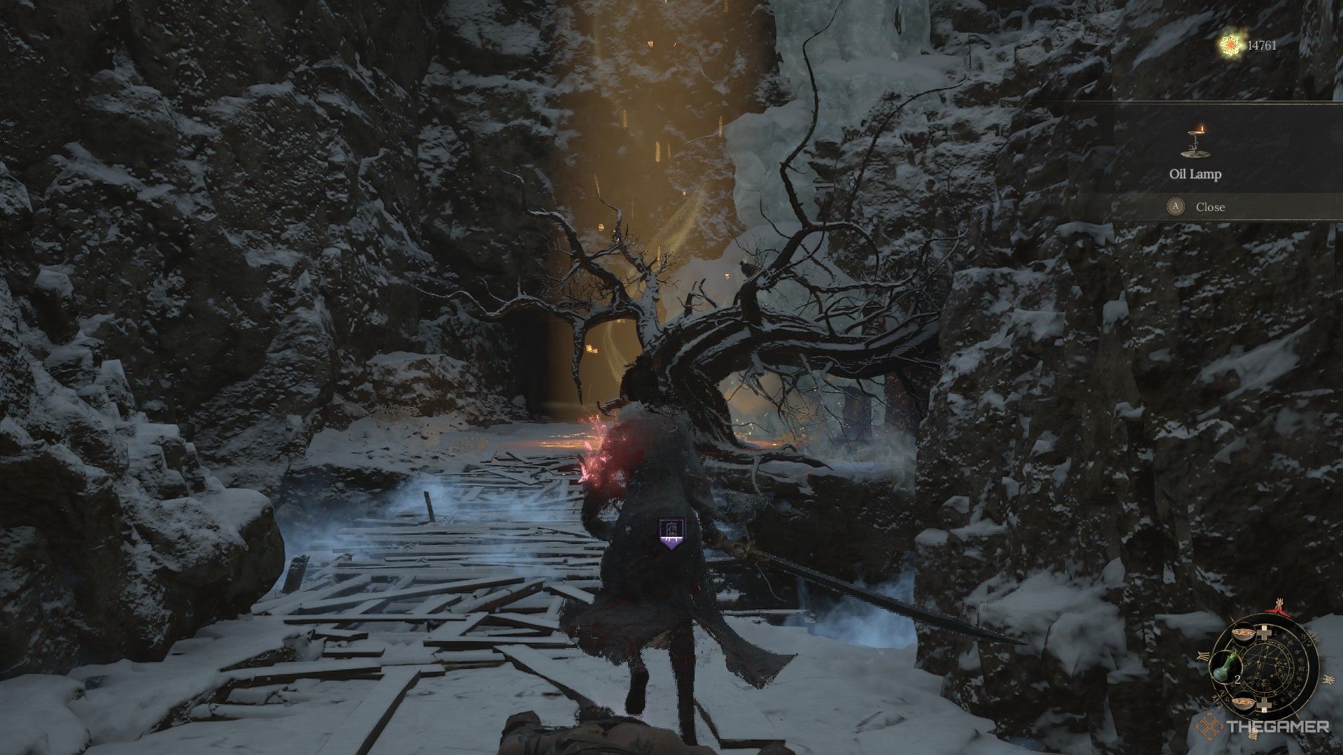 Wuchang finds the Oil Lamp in Mort Grotto in Wuchang: Fallen Feathers.