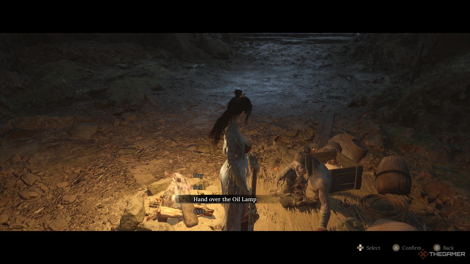 Wuchang gives Wu Gang an Oil Lamp in Wuchang: Fallen Feathers.