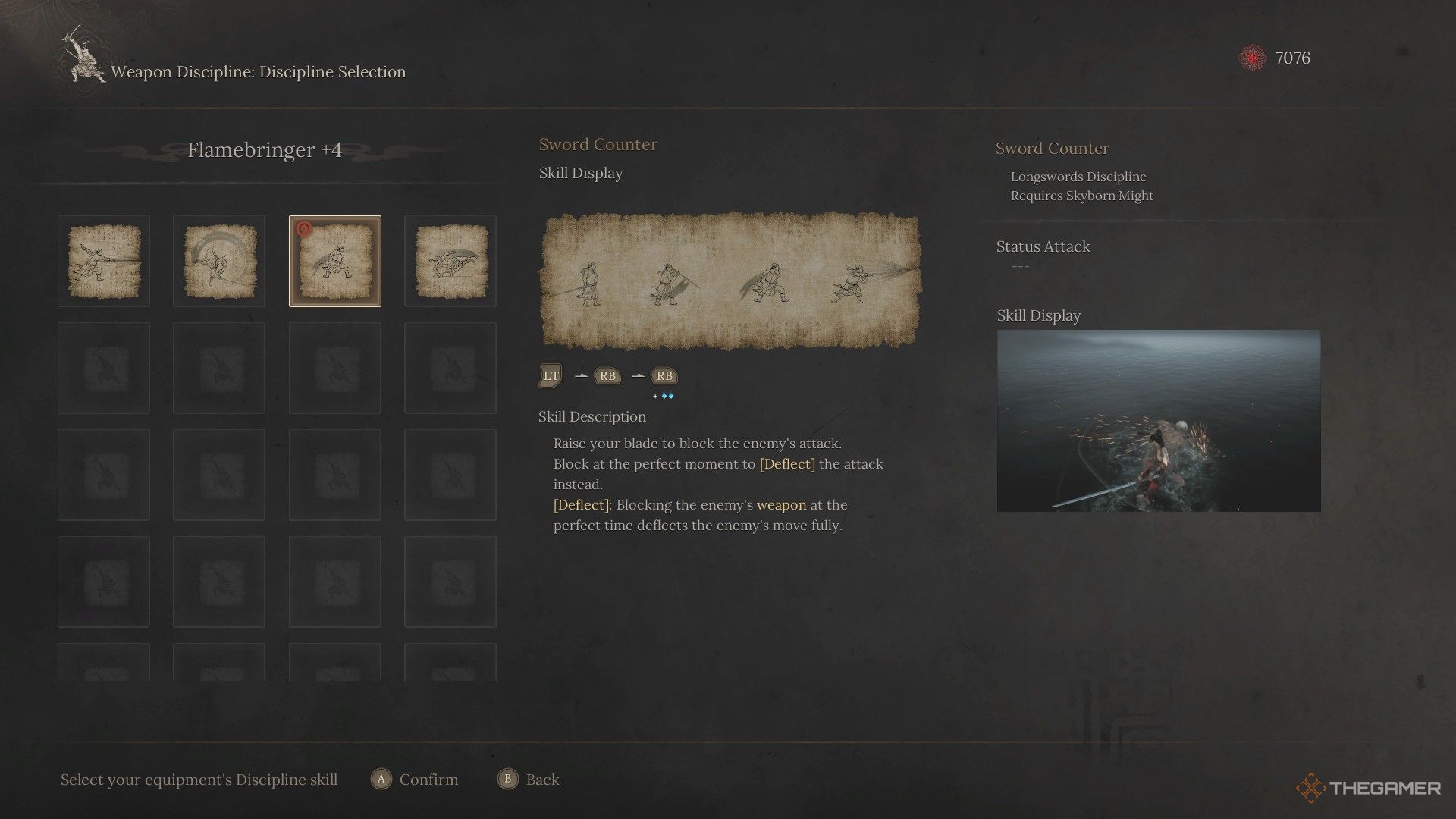 Player inserts the Sword Counter Discipline on their longsword in Wuchang: Fallen Feathers.