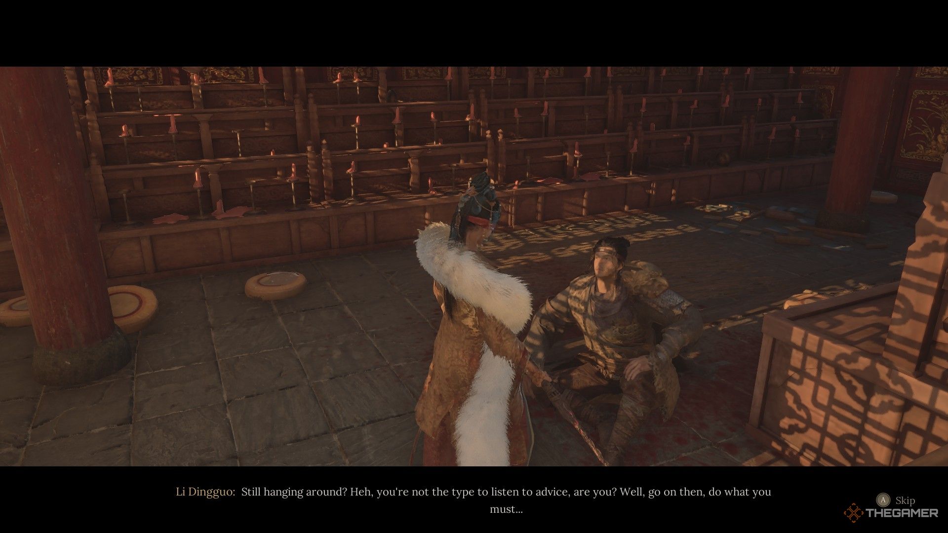 Wuchang talks with Li Dingguo at the Mt. Zhenwu Temple in Wuchang: Fallen Feathers.