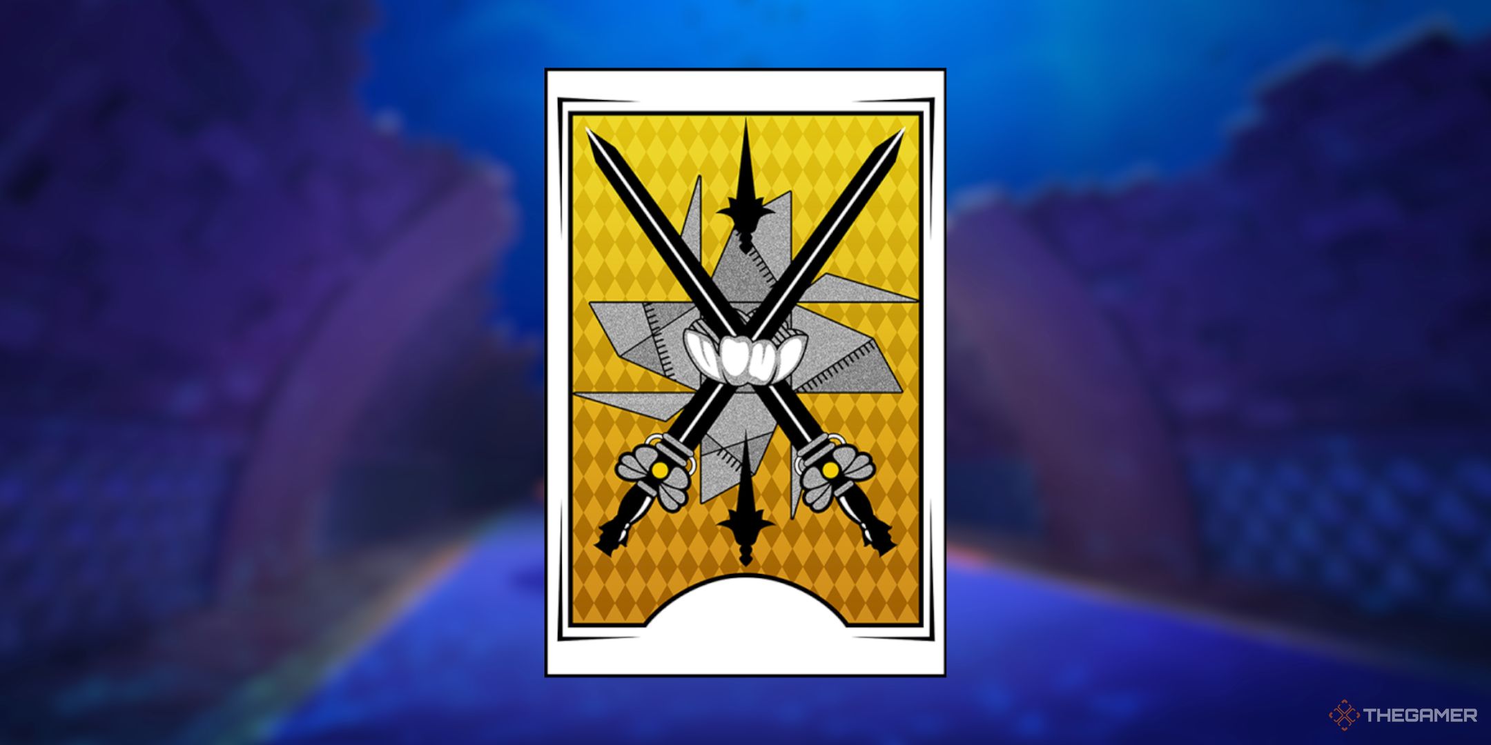 A Revelation Card with two crossed swords in Persona 5 The Phantom X.