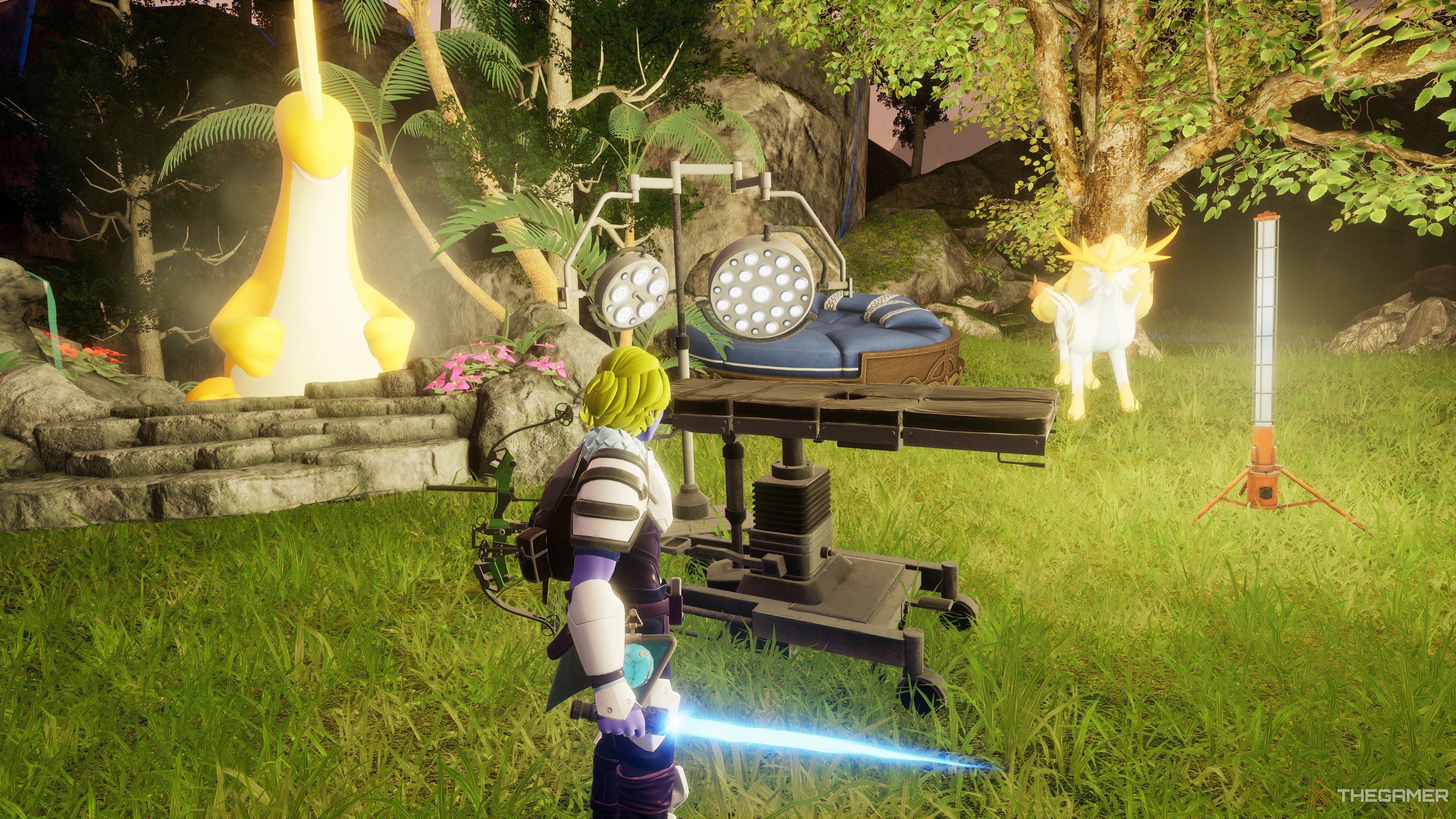 A Surgery Table set up in a player base in Palworld.