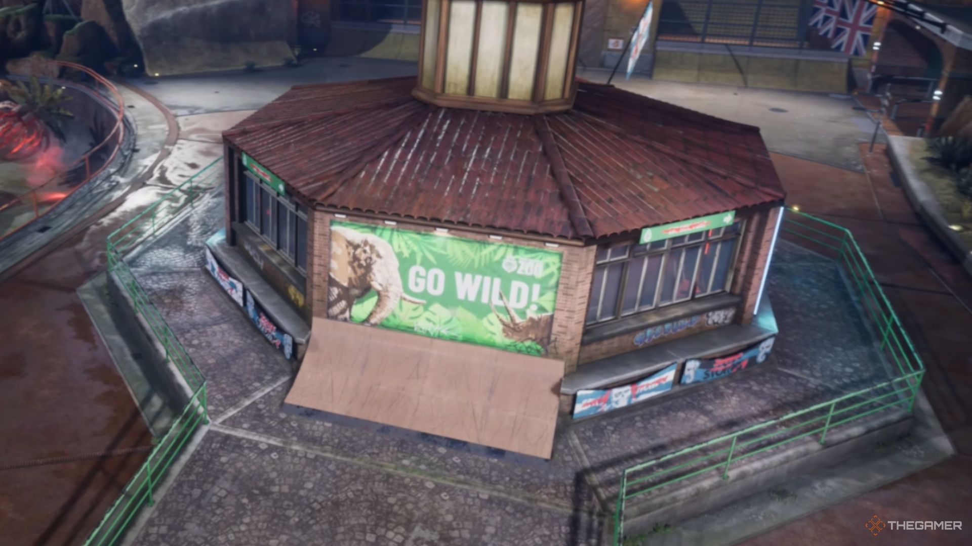 An aerial view of the Atrium in Tony Hawk's Pro Skater 3 + 4.