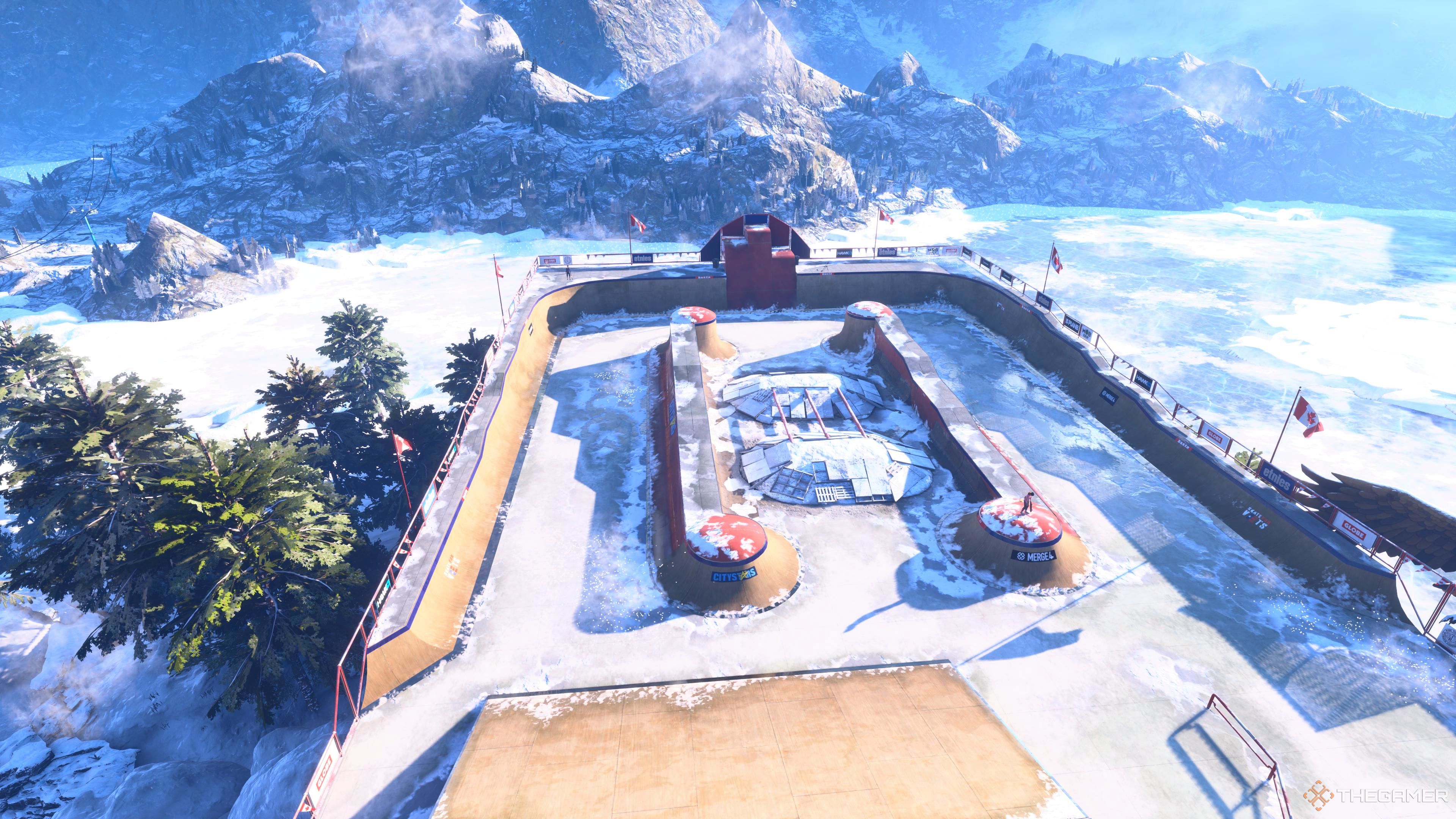 An aerial view of the Canada stage from Tony Hawk's Pro Skater 3 + 4.
