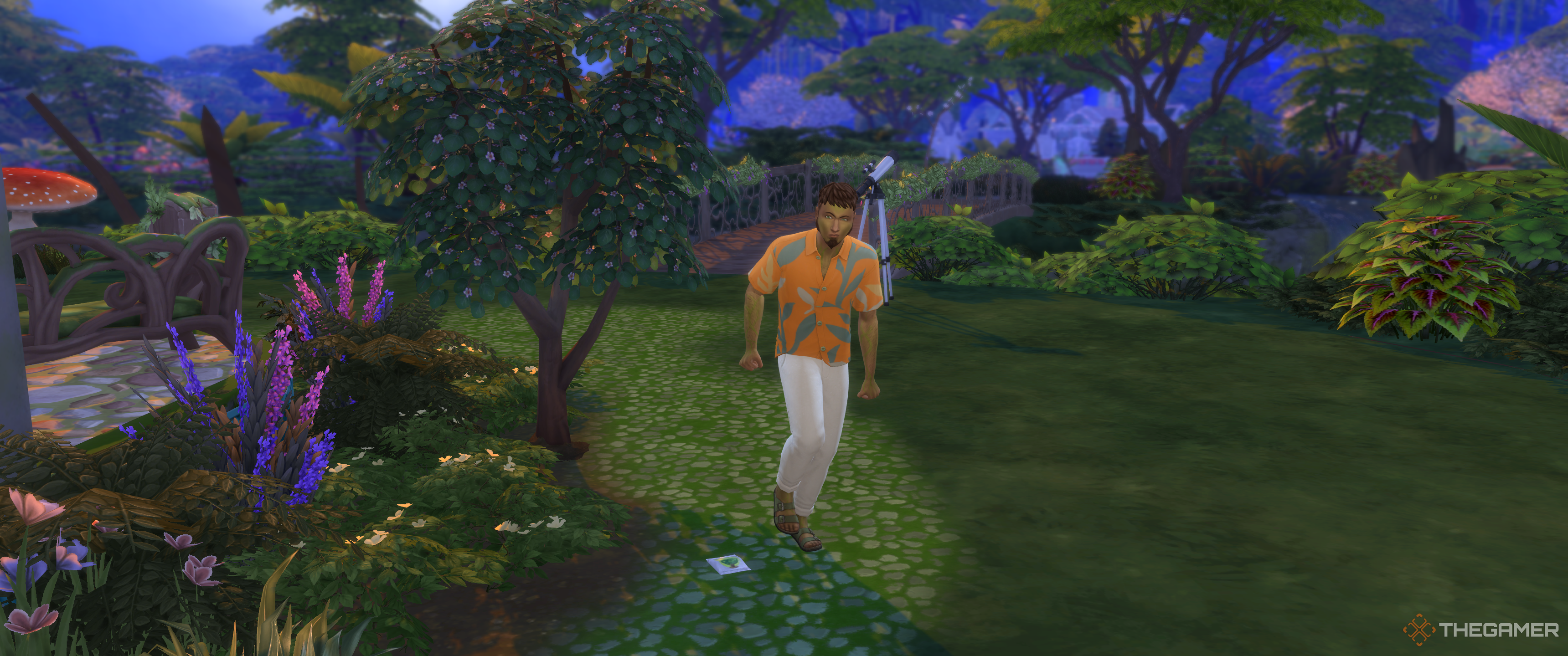 An angry sim with the meanie greenie ailment in The Sims 4 Enchanted By Nature.