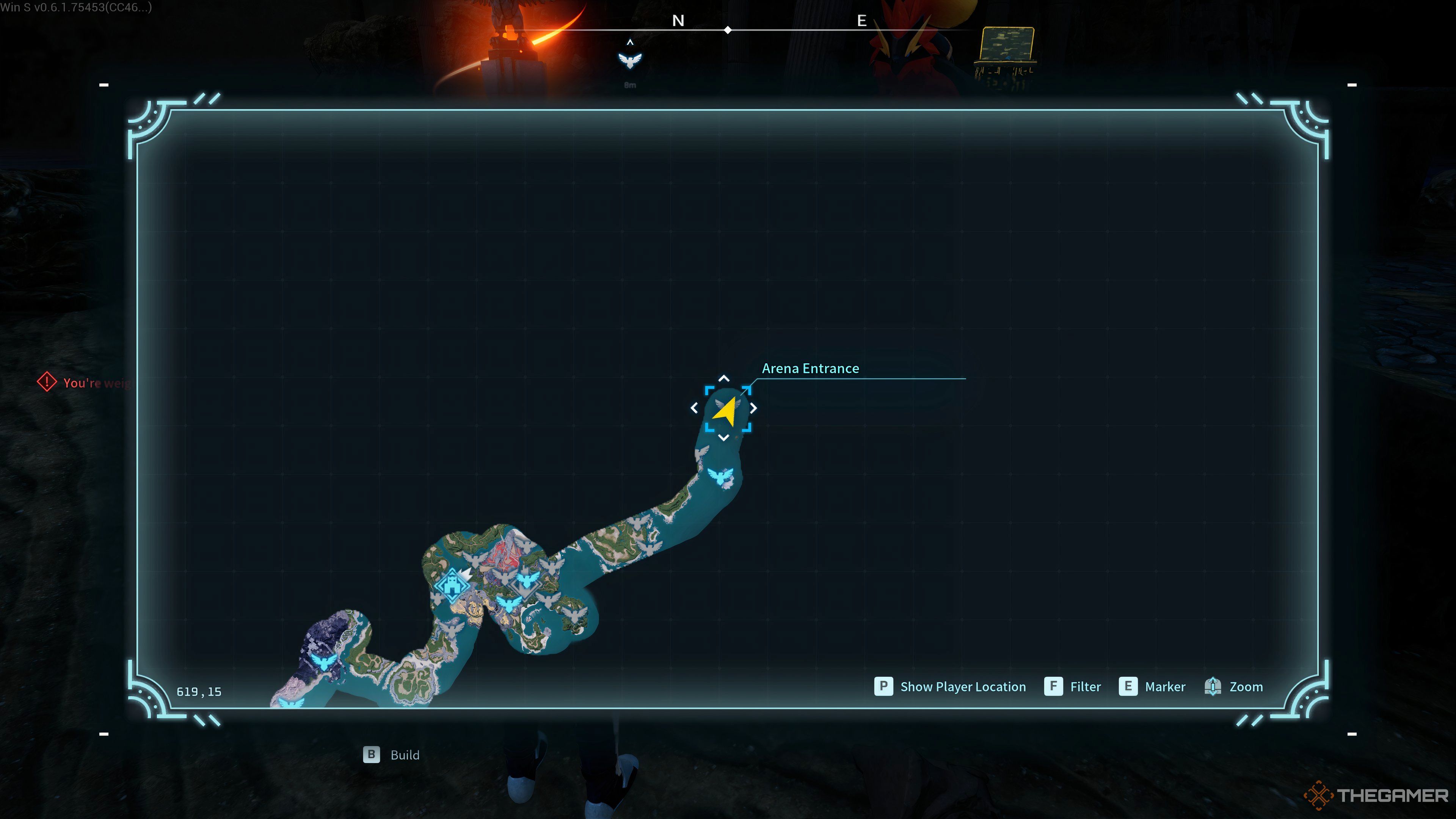 Arena Location on World Map in Palworld.
