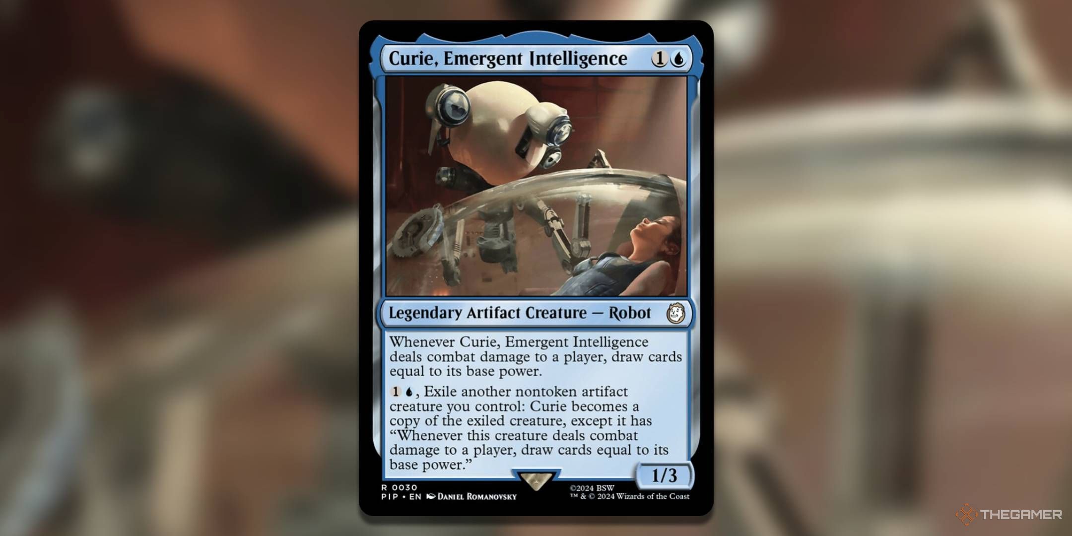 The Curie, Emergent Intelligence card, from Magic: The Gathering's Fallout.