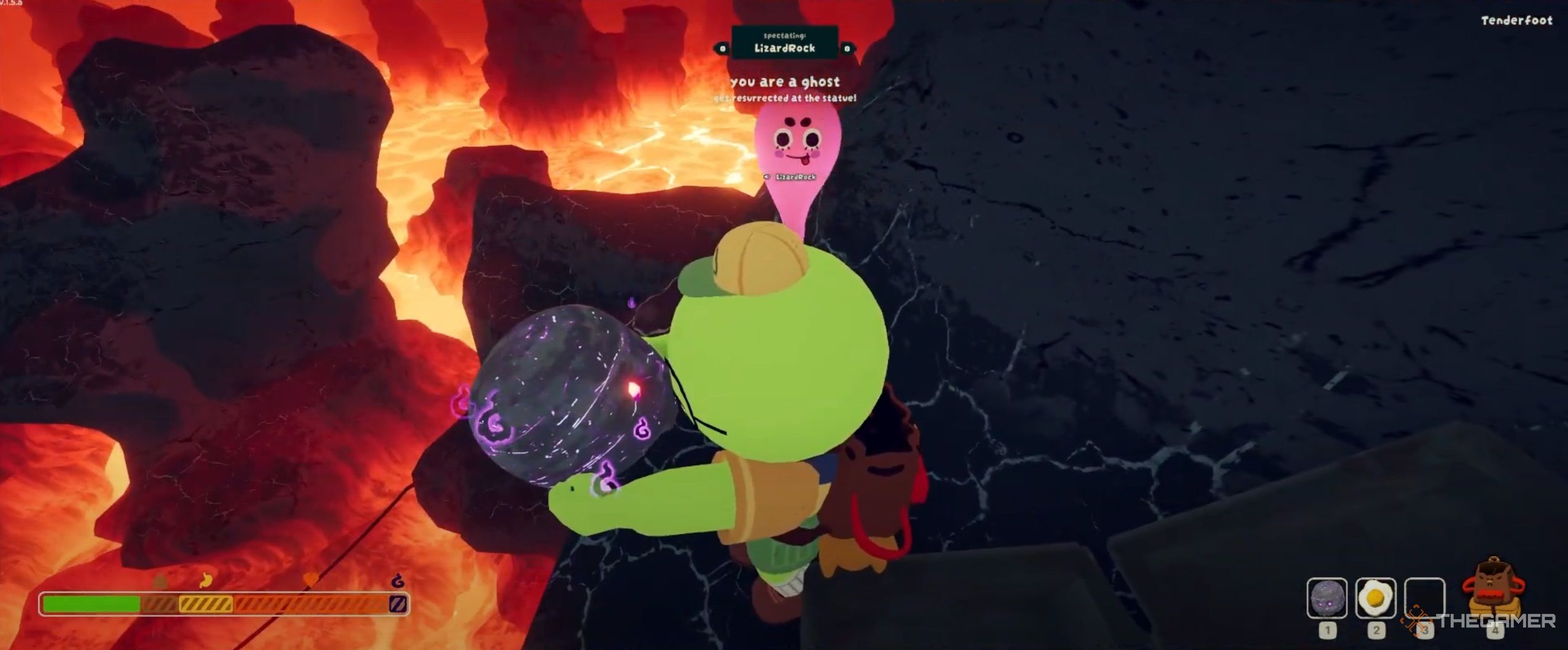 Cursed skull being held in Peak.