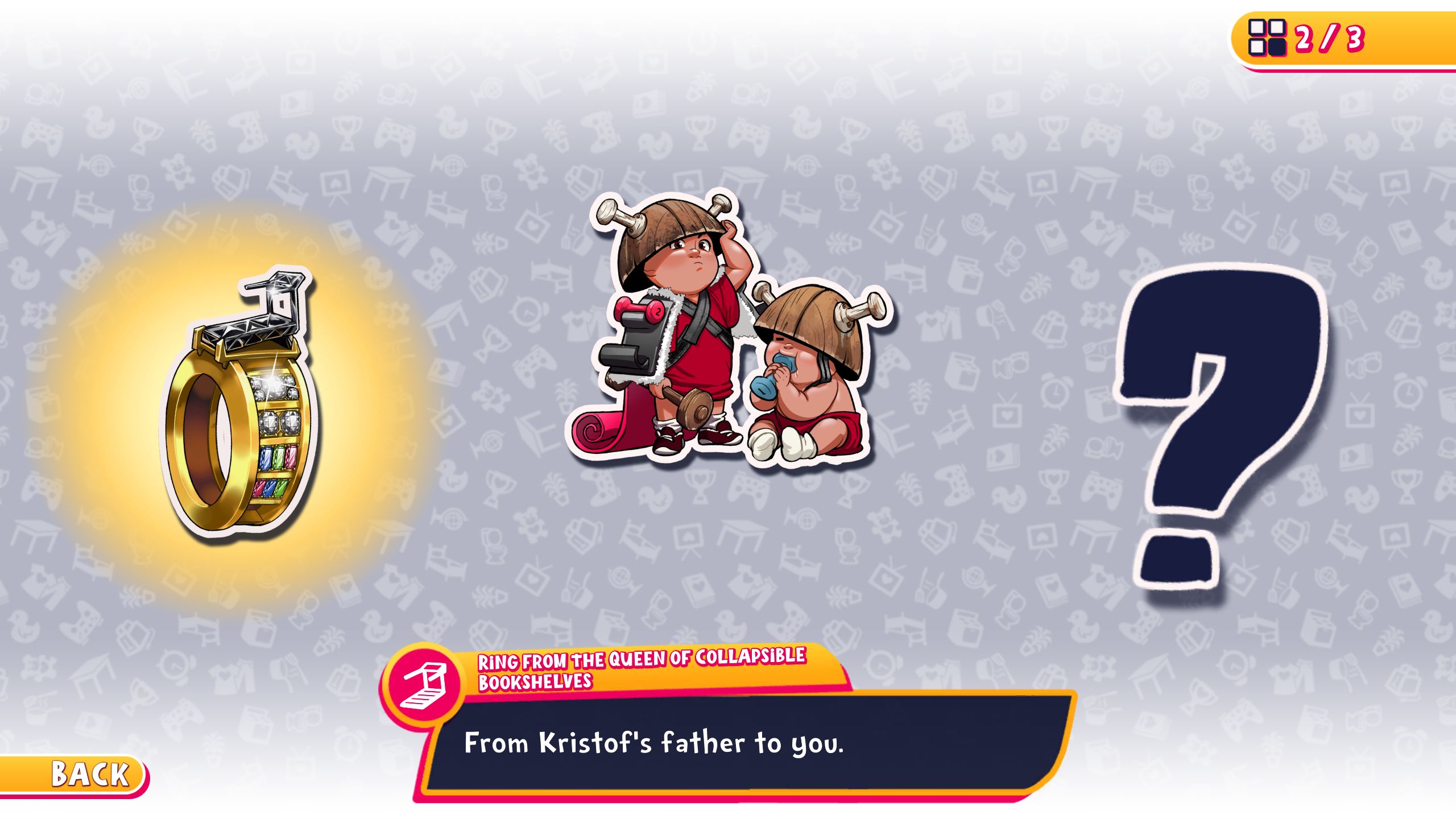 Kristof's Collectables menu in Date Everything!