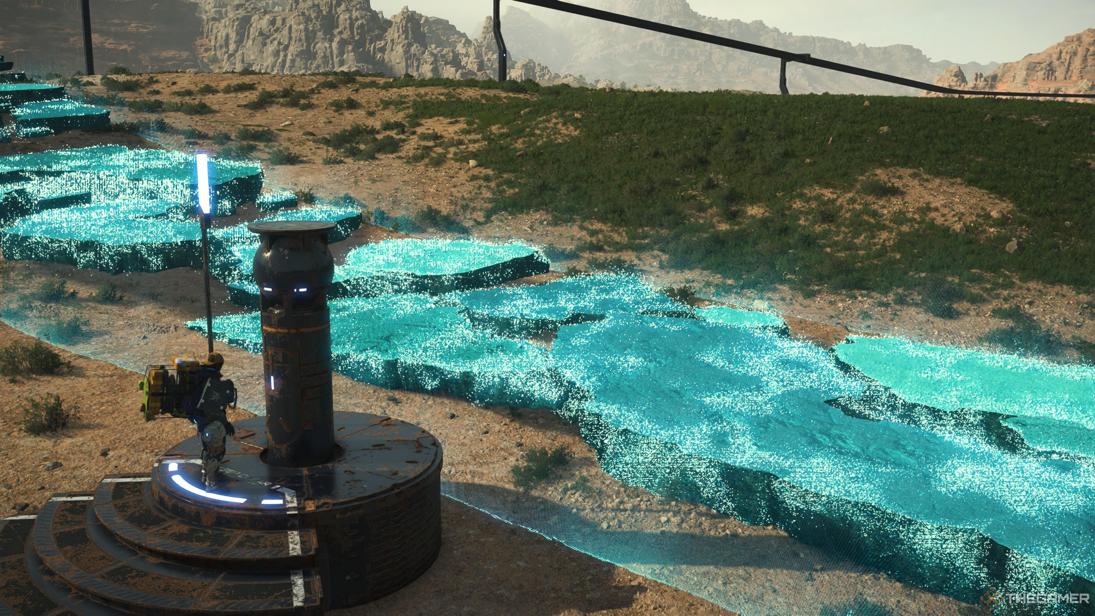 A road in the process of being repaired in death stranding 2: on the beach.