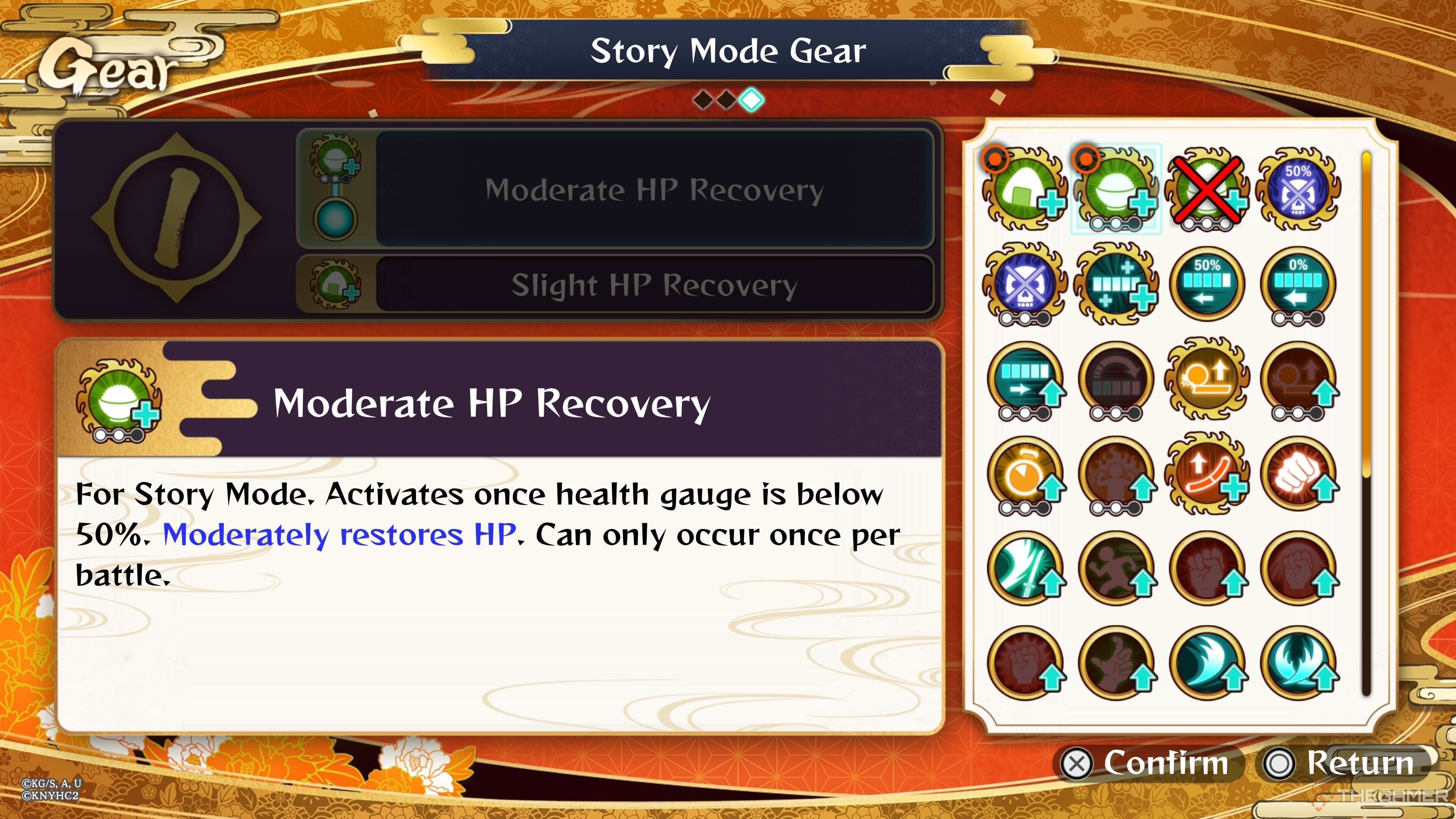 The Moderate HP Recovery Gear in Demon Slayer: The Hinokami Chronicles 2.