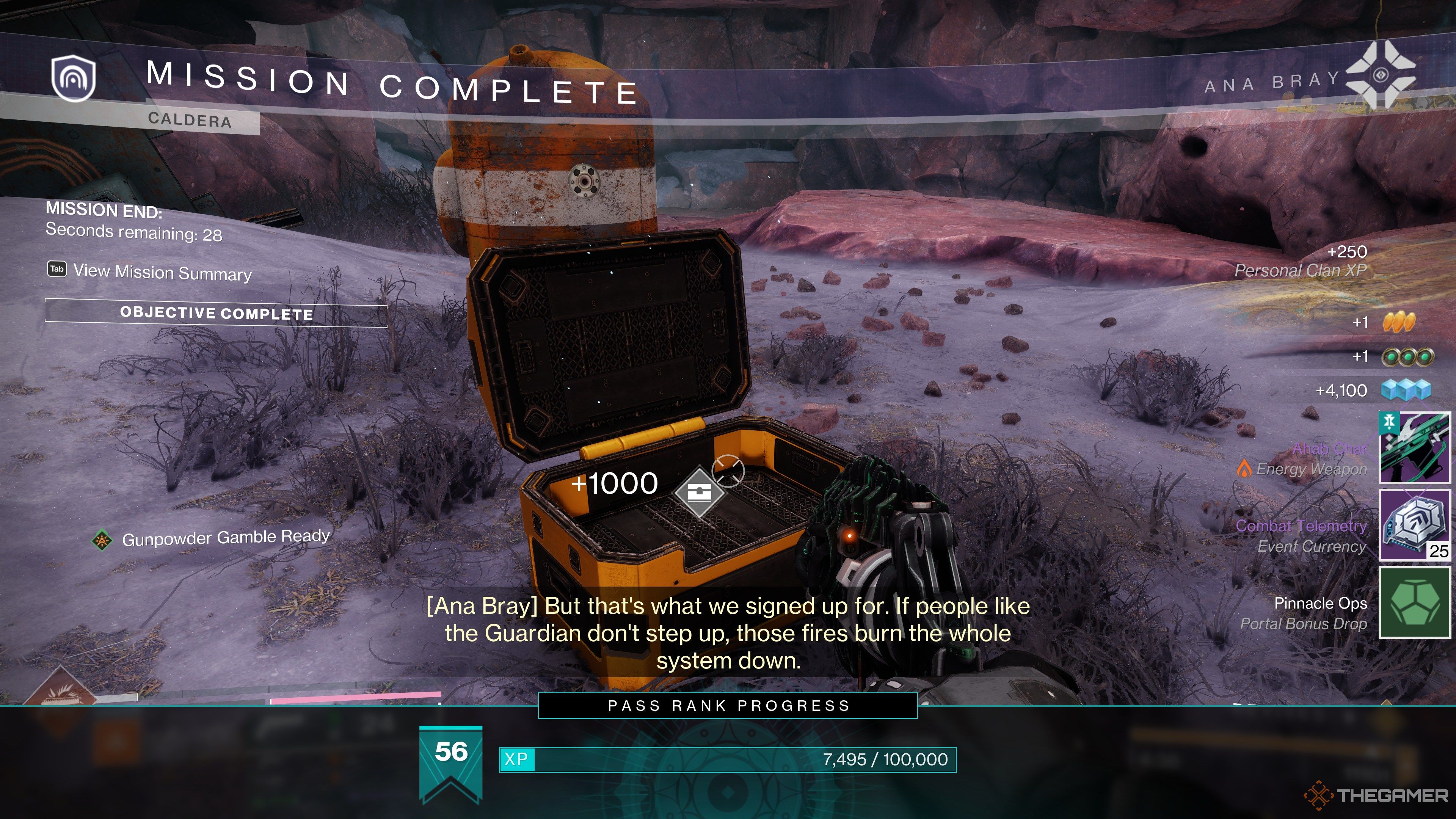 Destiny 2 Combat Telemetry Dropping From Caldera Mission
