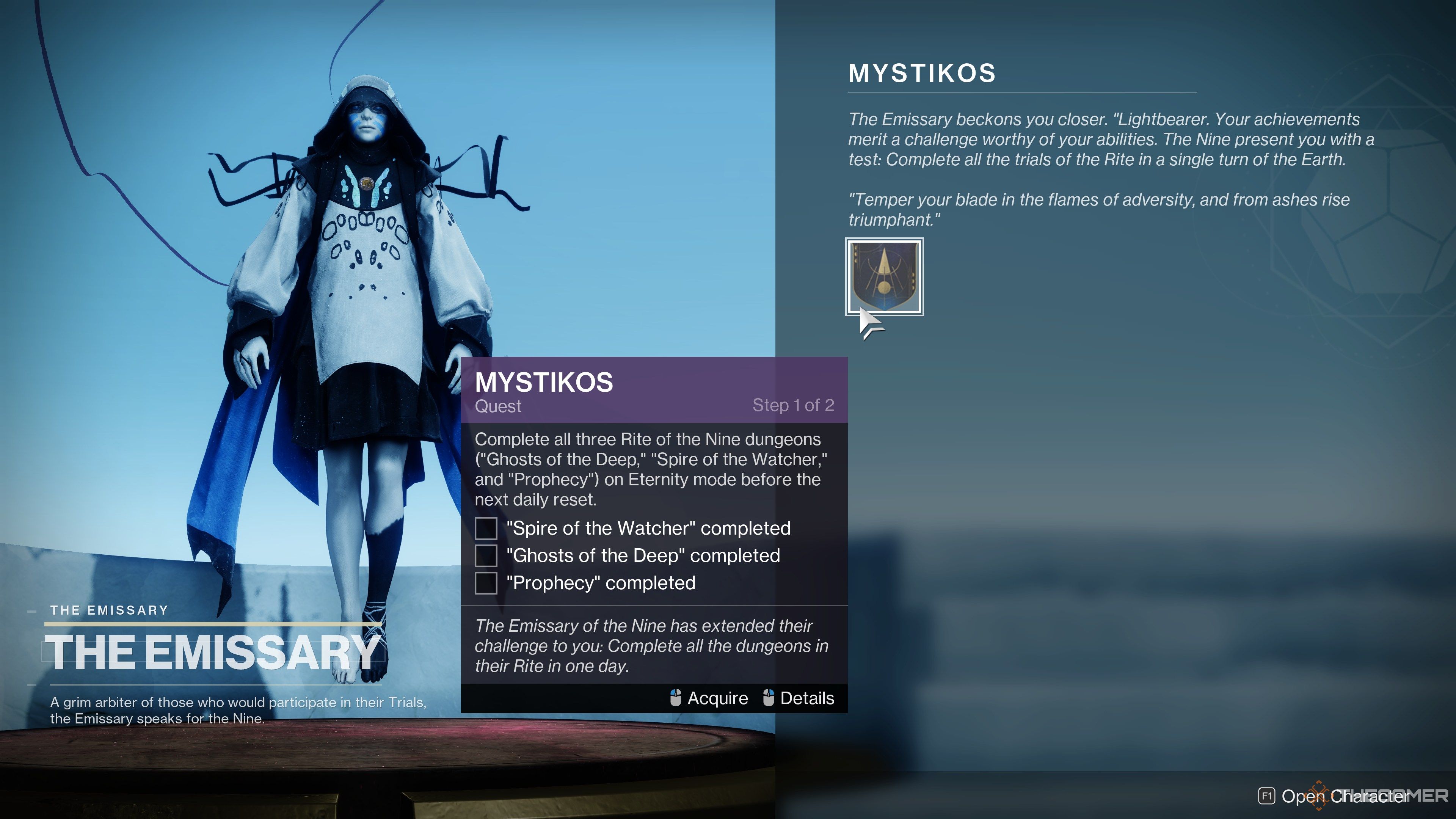 Destiny 2 Mystikos Quest