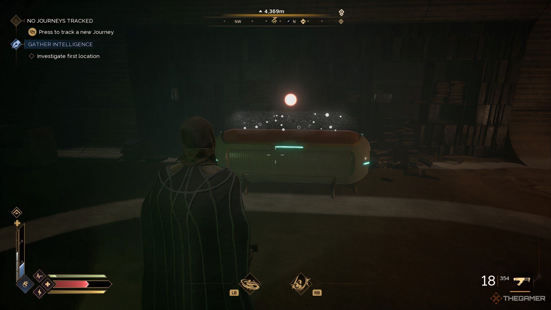 Player in the testing station in Dune: Awakening looking at the chest with the Mk1 Emperor Wings.