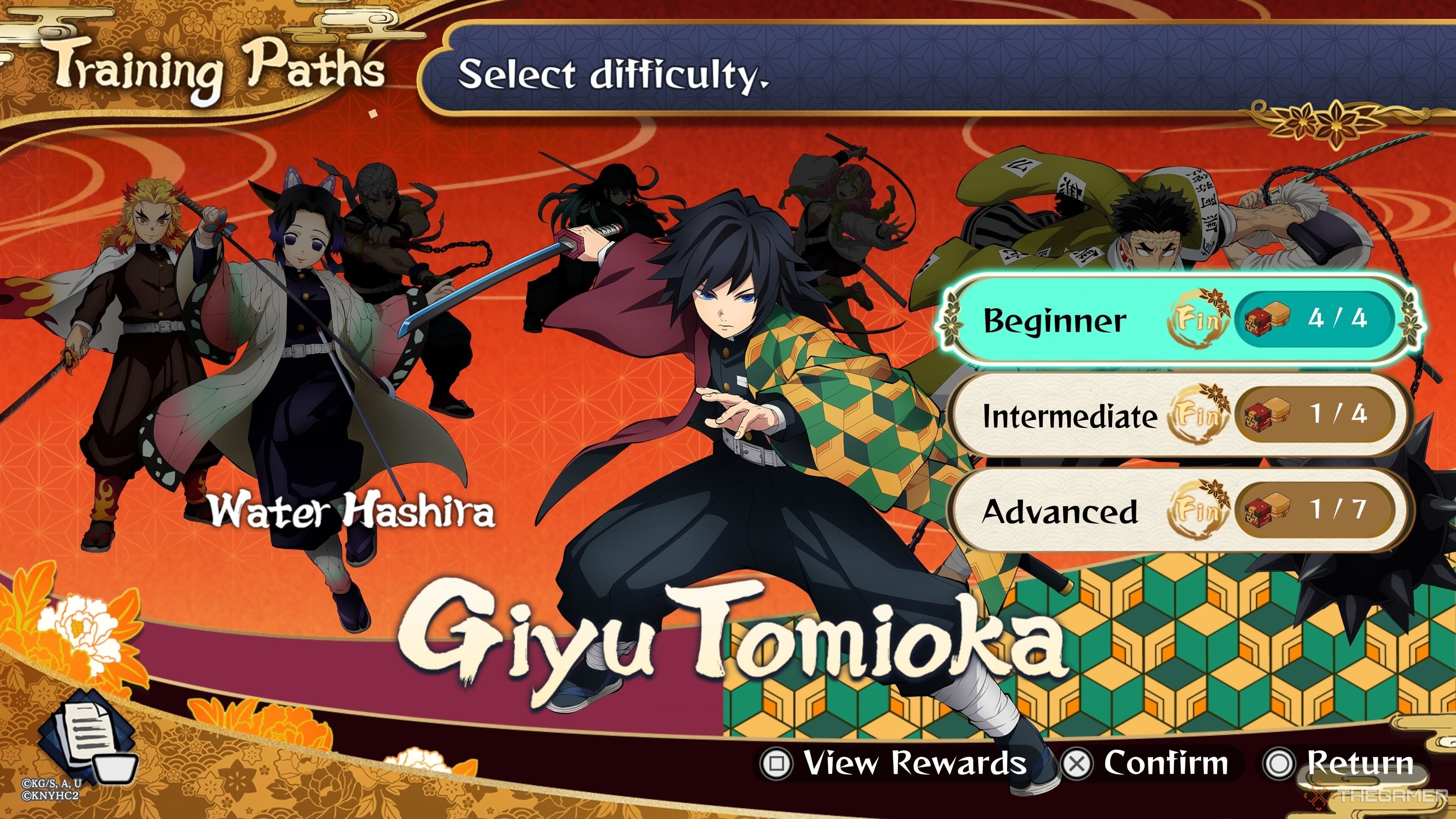 Giyu's Hashira Training Path in Demon Slayer: The Hinokami Chronicles 2.
