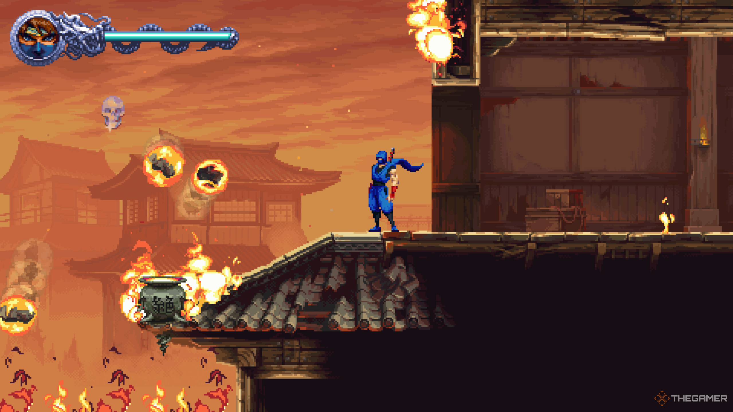 The second Crystal Skull in Ninja Gaiden: Ragebound's Seized By Dark Forces level.