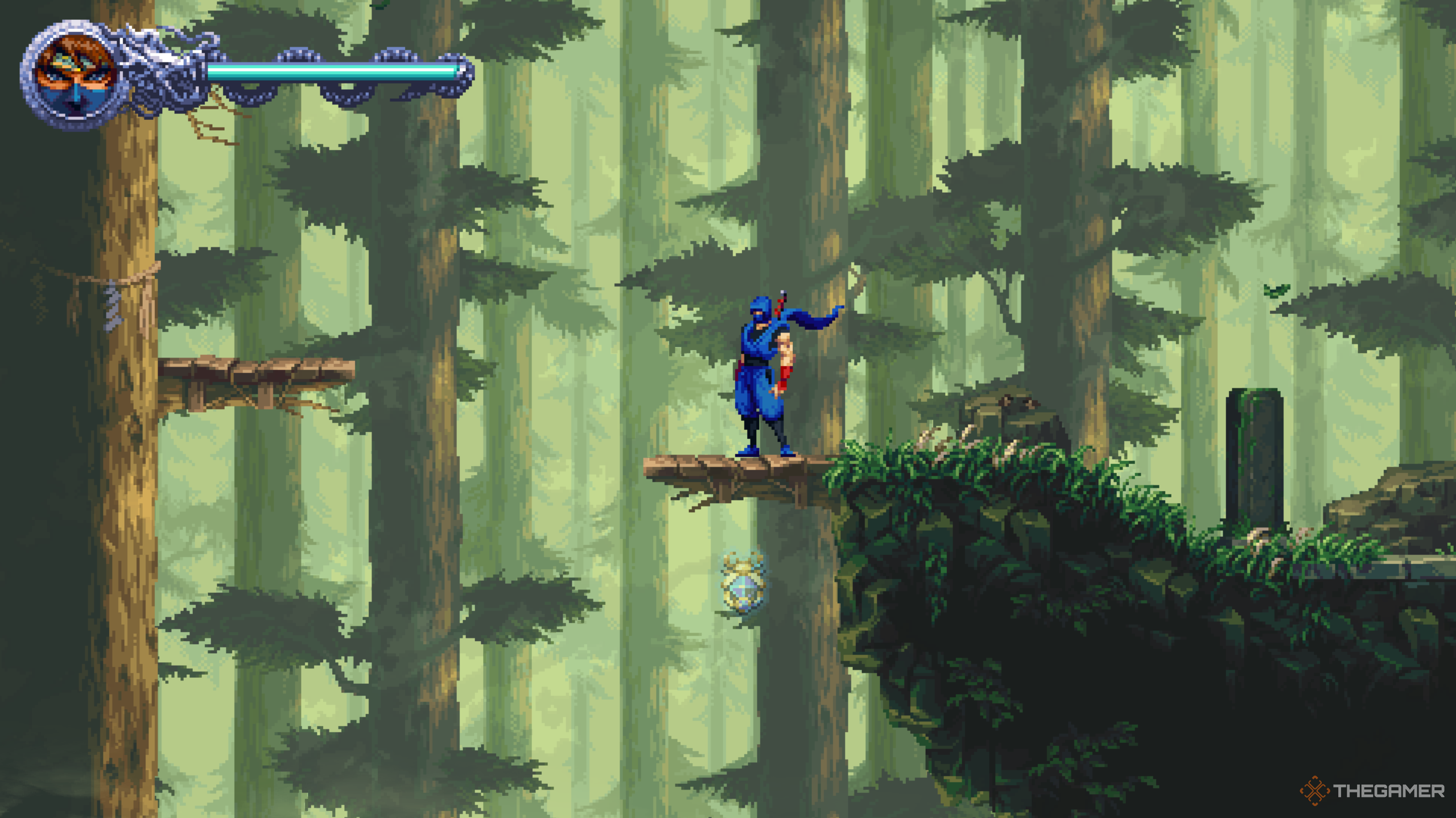 The third Golden Scarab in Ninja Gaiden: Ragebound's After the Demons! level.