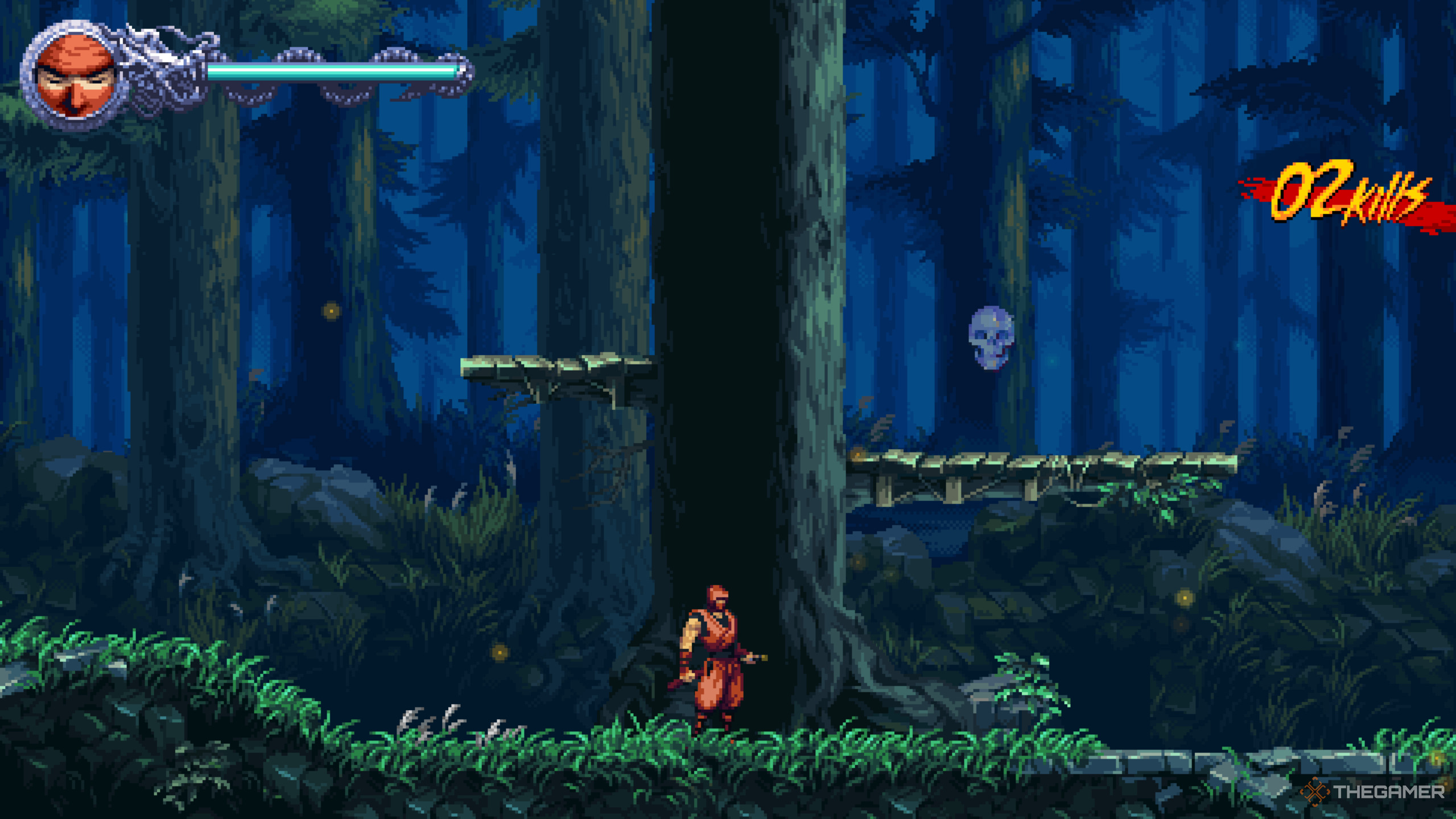 The second Crystal Skull in Ninja Gaiden: Ragebound's The Tragic Duel level.
