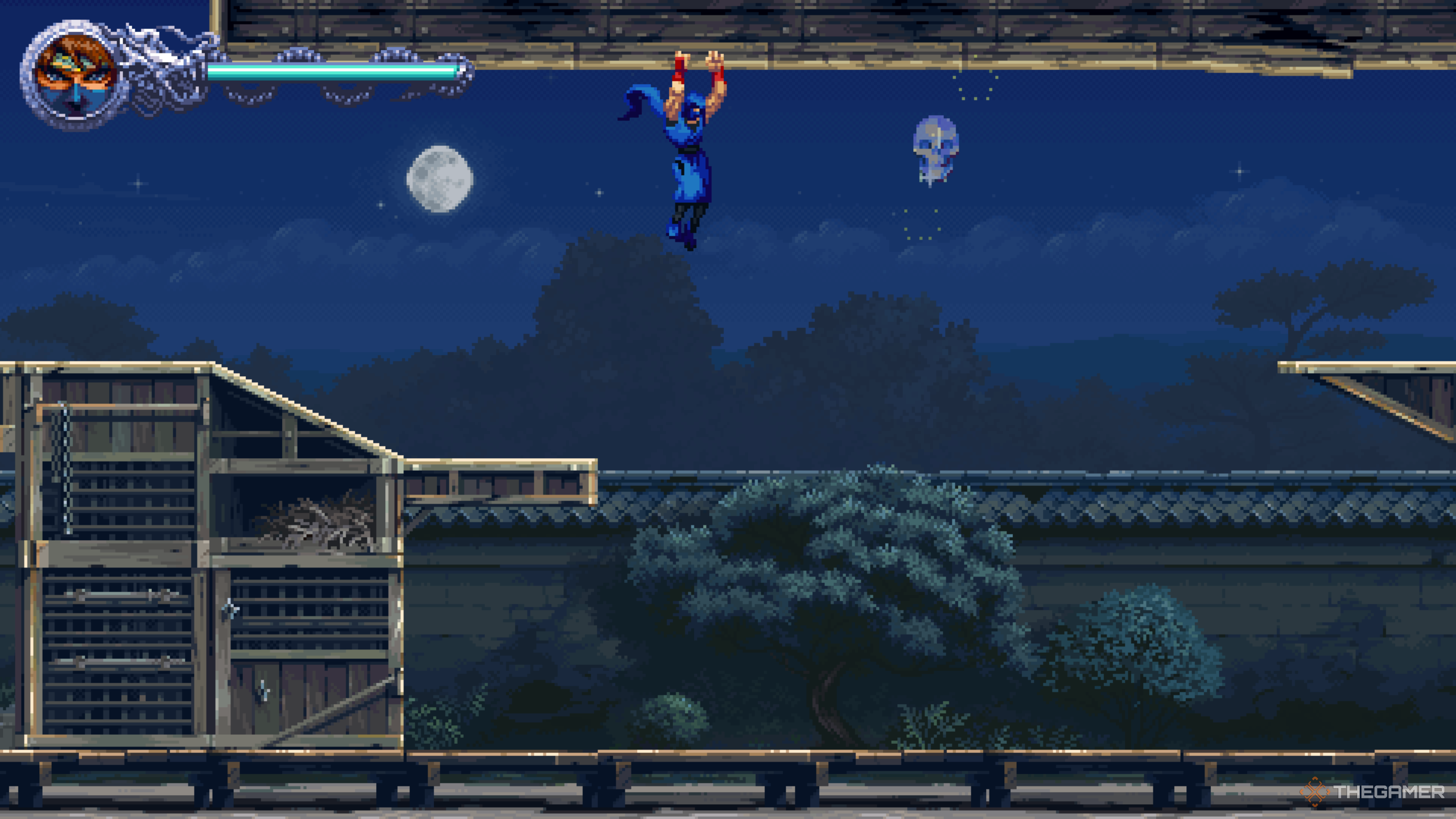 The first Crystal Skull in Ninja Gaiden: Ragebound's Ryu's Test level.