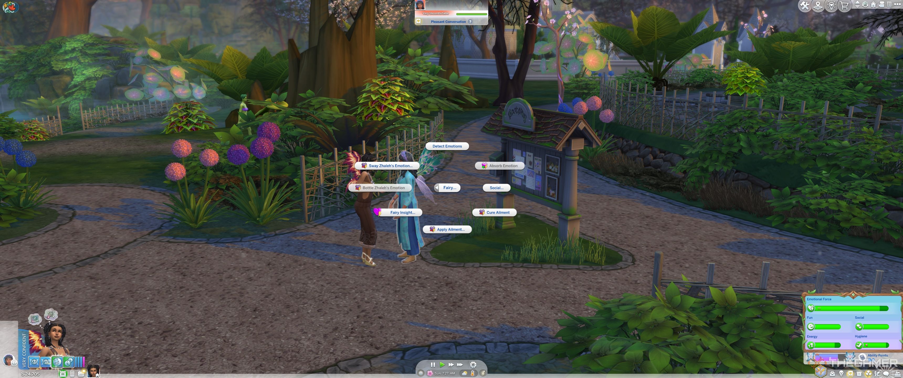 Larger fairy menu with mood influencing skills in The Sims 4 Enchanted By Nature.