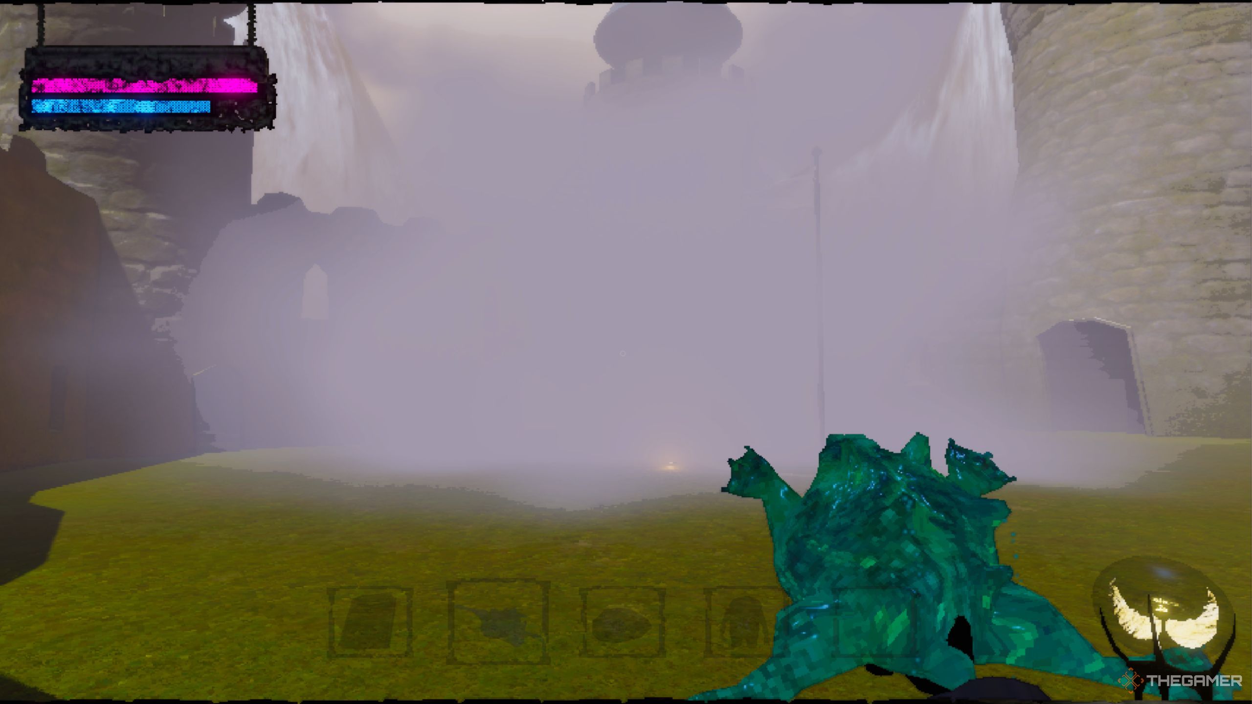 Mage Arena spore frog creating a smoke screen.