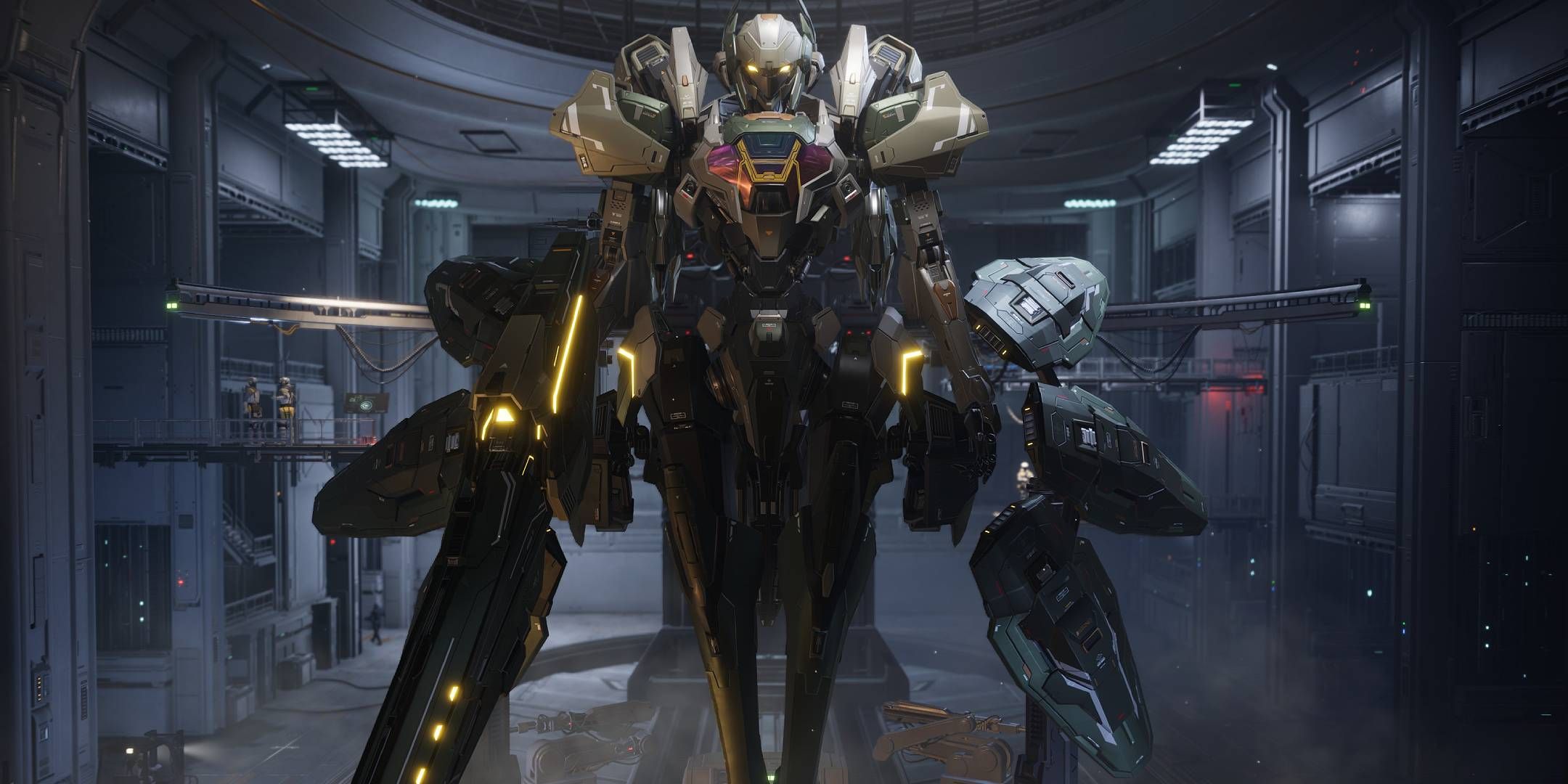 Mecha Break, large mech in the hangar. (1)