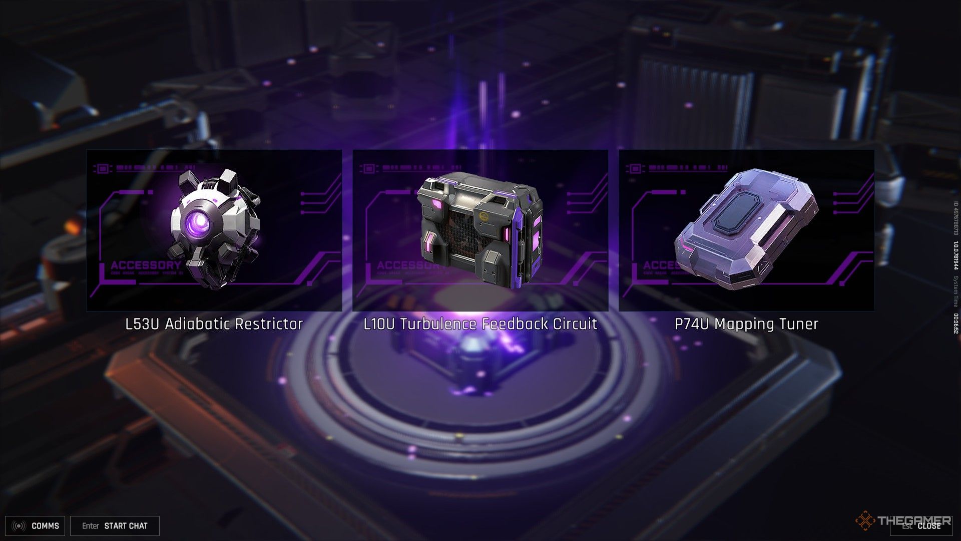 Three rare mods coming out of a Rare Mod Box in Mecha Break.
