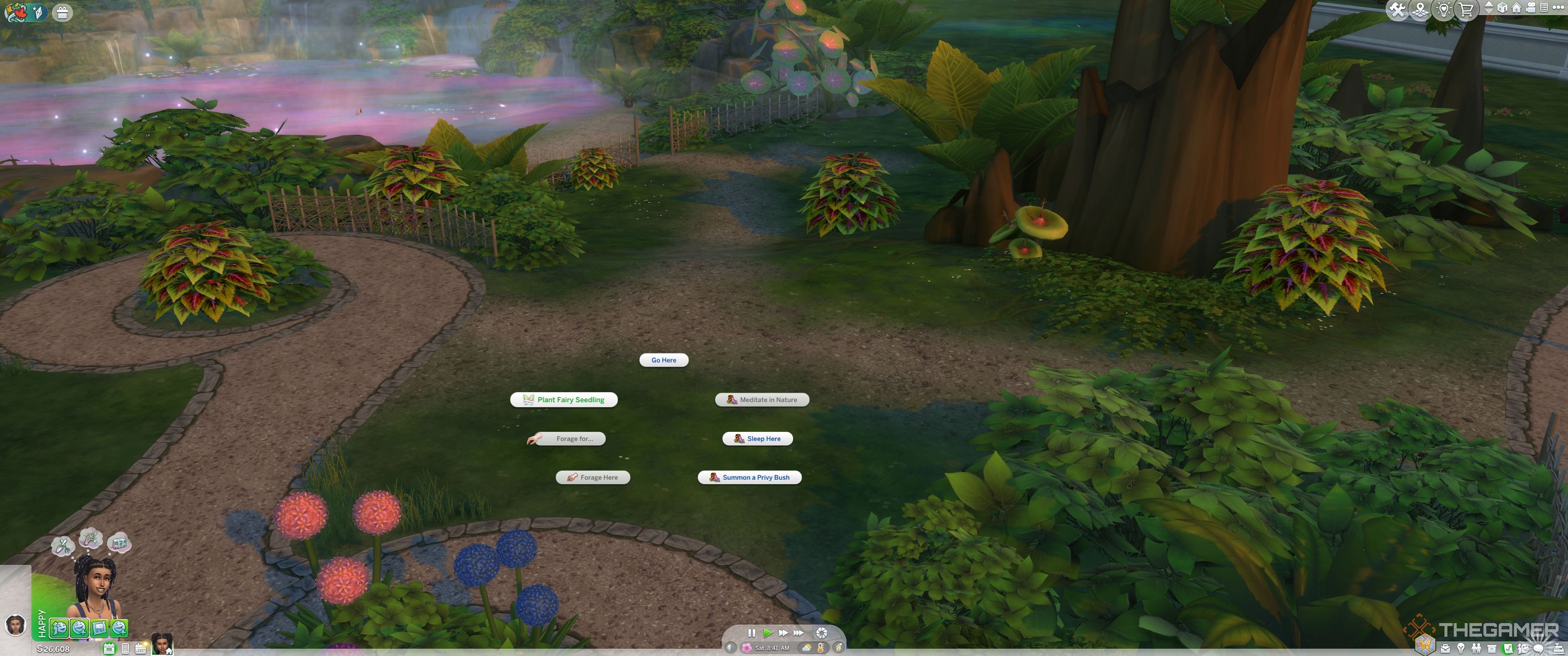 Menu for planting fairy seedling in The Sims 4 Enchanted By Nature.