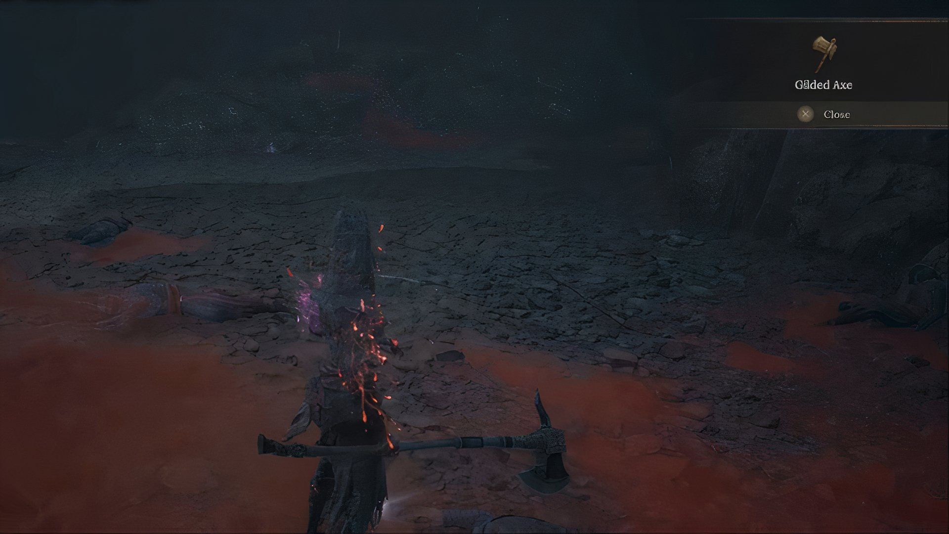 Wuchang discovers the Gilded Axe near the Palace Entrance in Wuchang: Fallen Feathers.
