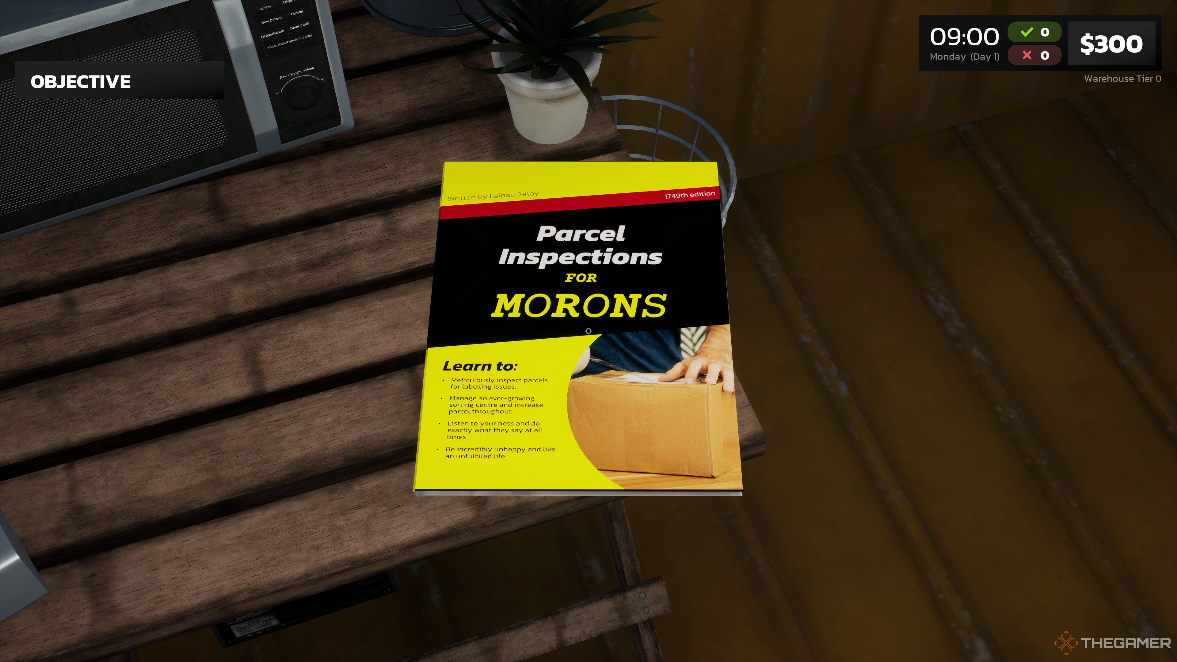 Parcel Inspections for Morons book inside the player's room in Parcel Simulator.