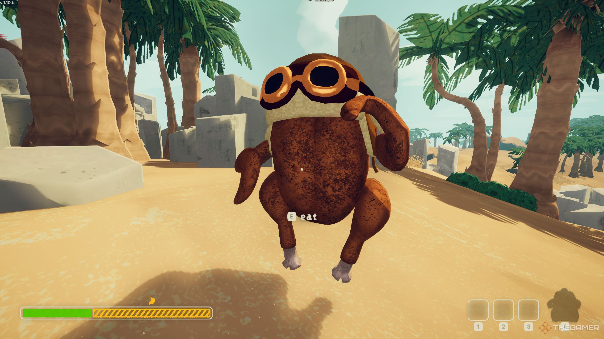 Another player showing up as a roasted chicken in Peak.