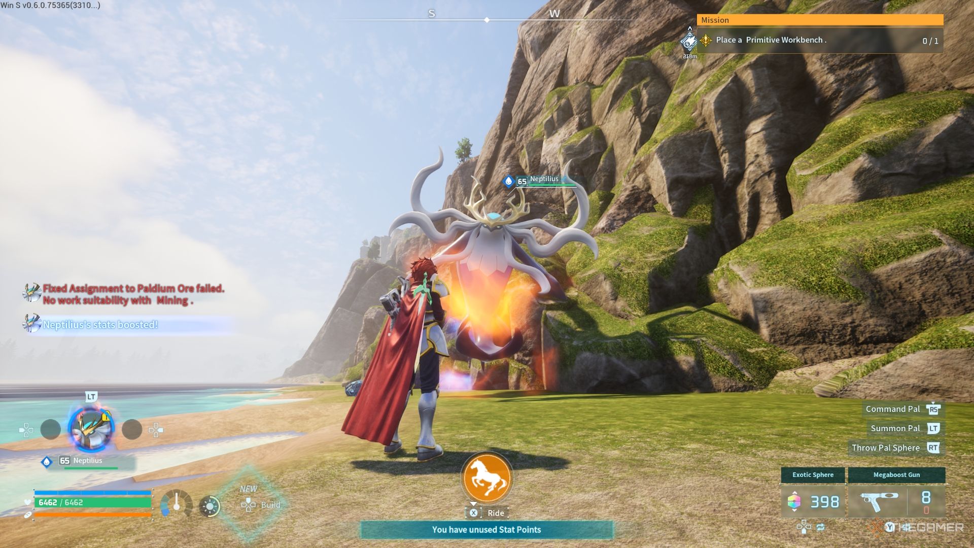 Player is standing in front of a boosted pal - Palworld