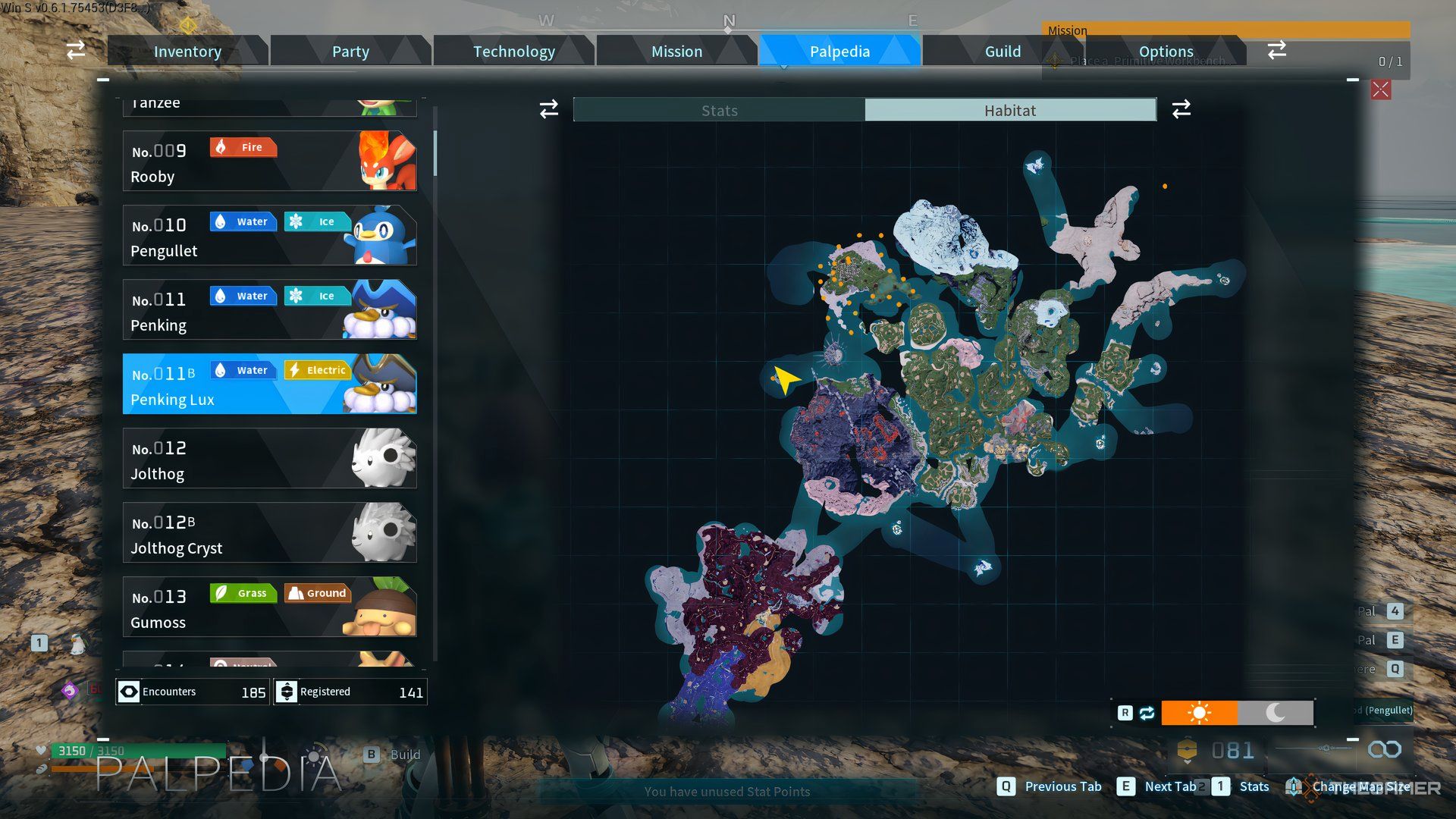 All Penking Lux locations are shown on the map in Palworld.