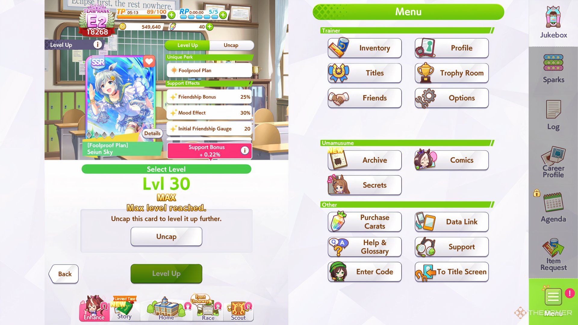 Seiun Sky support card is shown in Umamusume Pretty Derby.