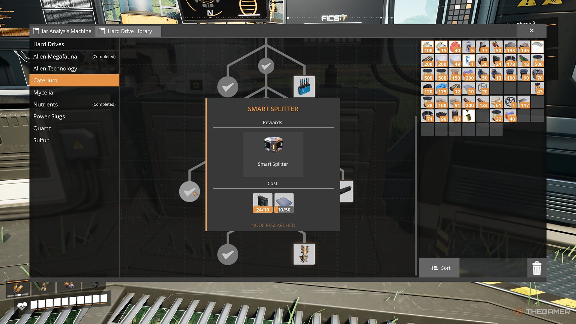The Smart Splitter research node in the MAM in Satisfactory.