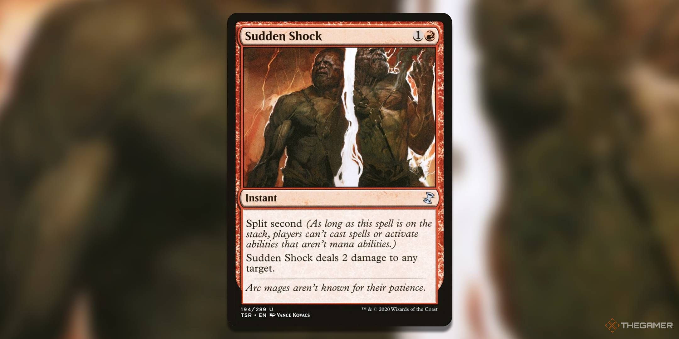 The Sudden Shock card, from Magic: The Gathering's Time Spiral Remastered set.