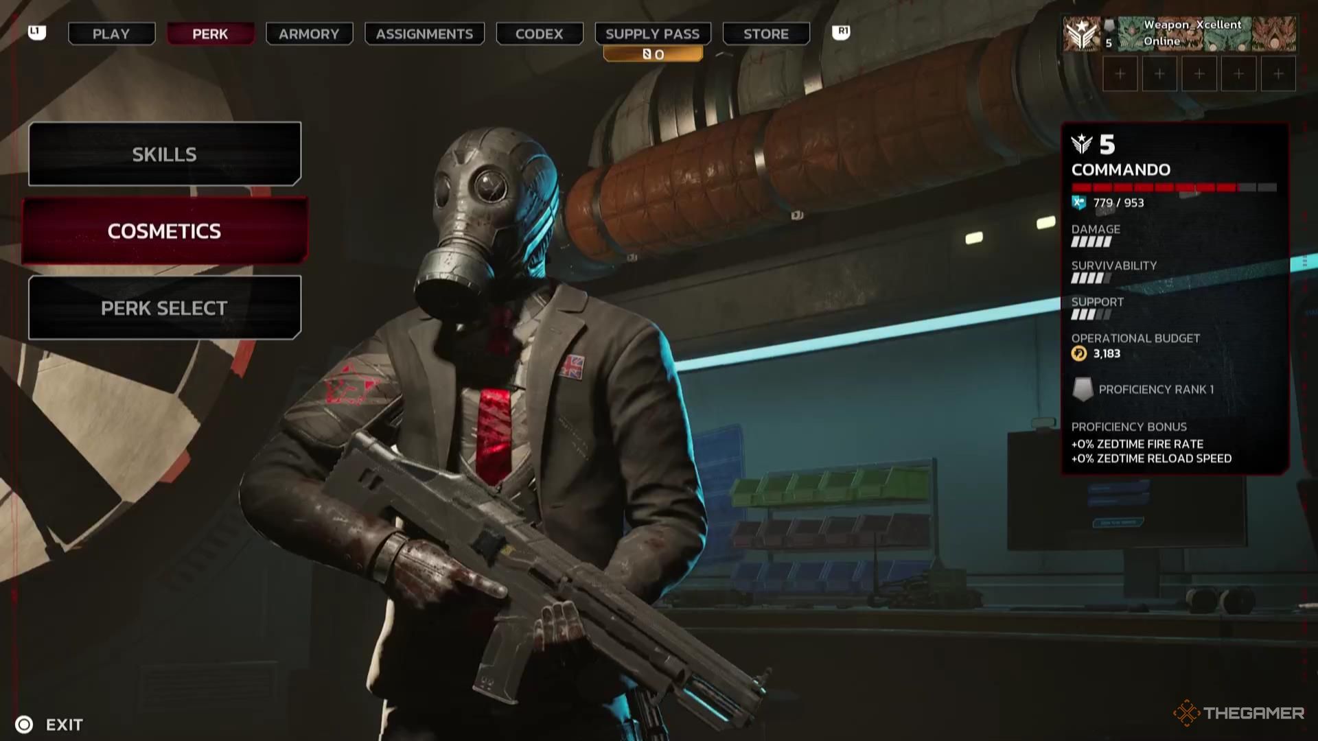 The Cosmetics option in The Killing Floor 3.