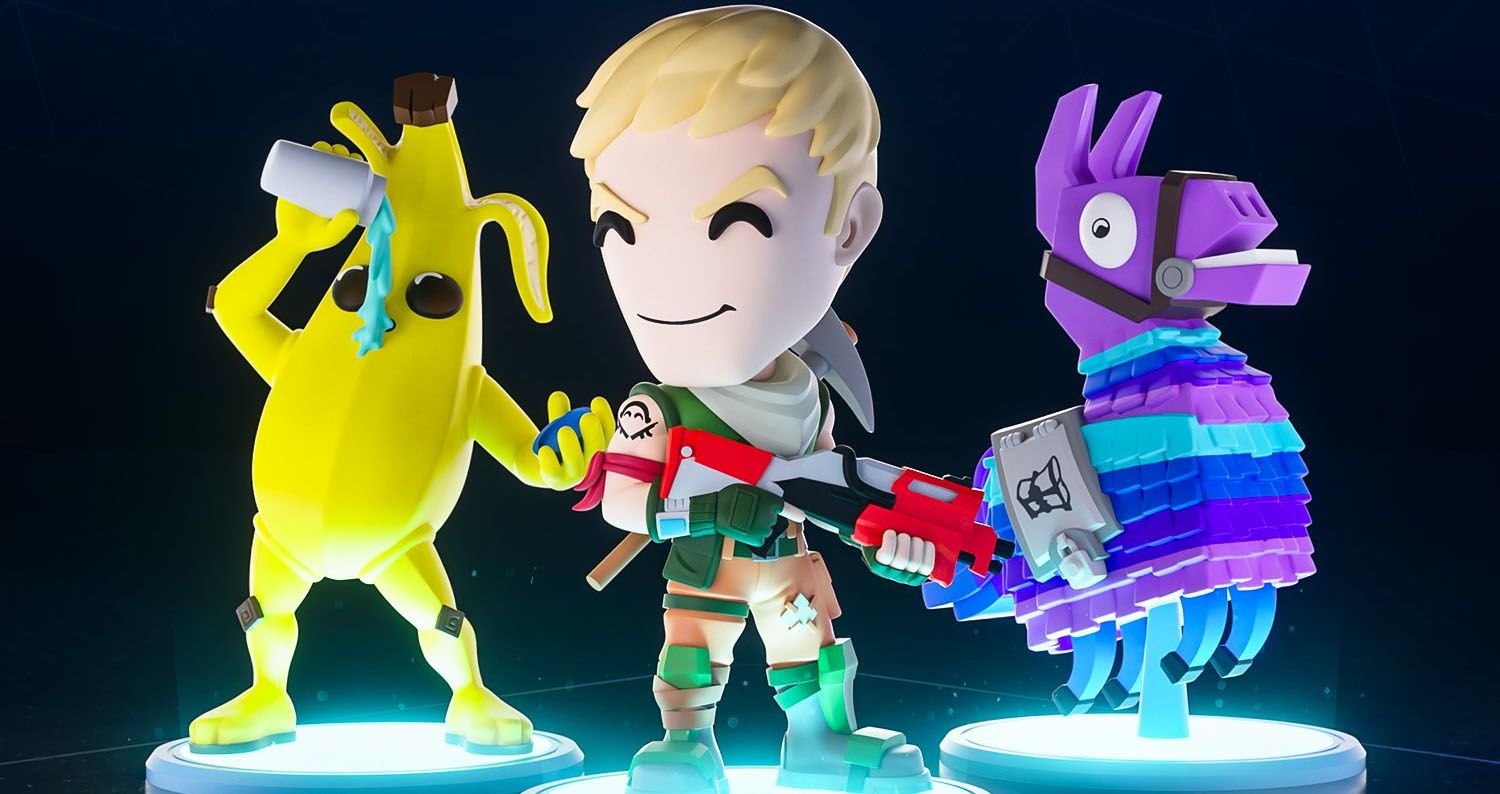 The Fortnite x YouTooz collection featuring Peely Jonesy and a Supply Llama.