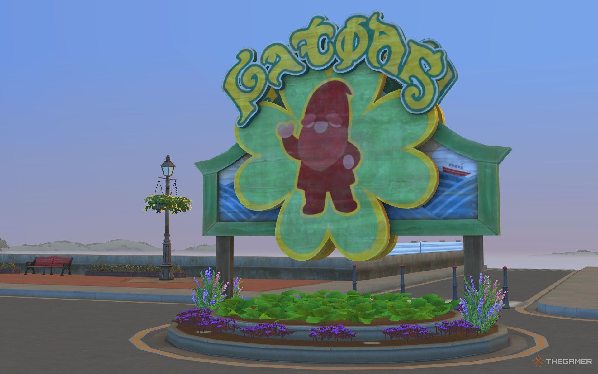 The gnome sign in Innisgreen in The Sims 4 Enchanted by Nature.