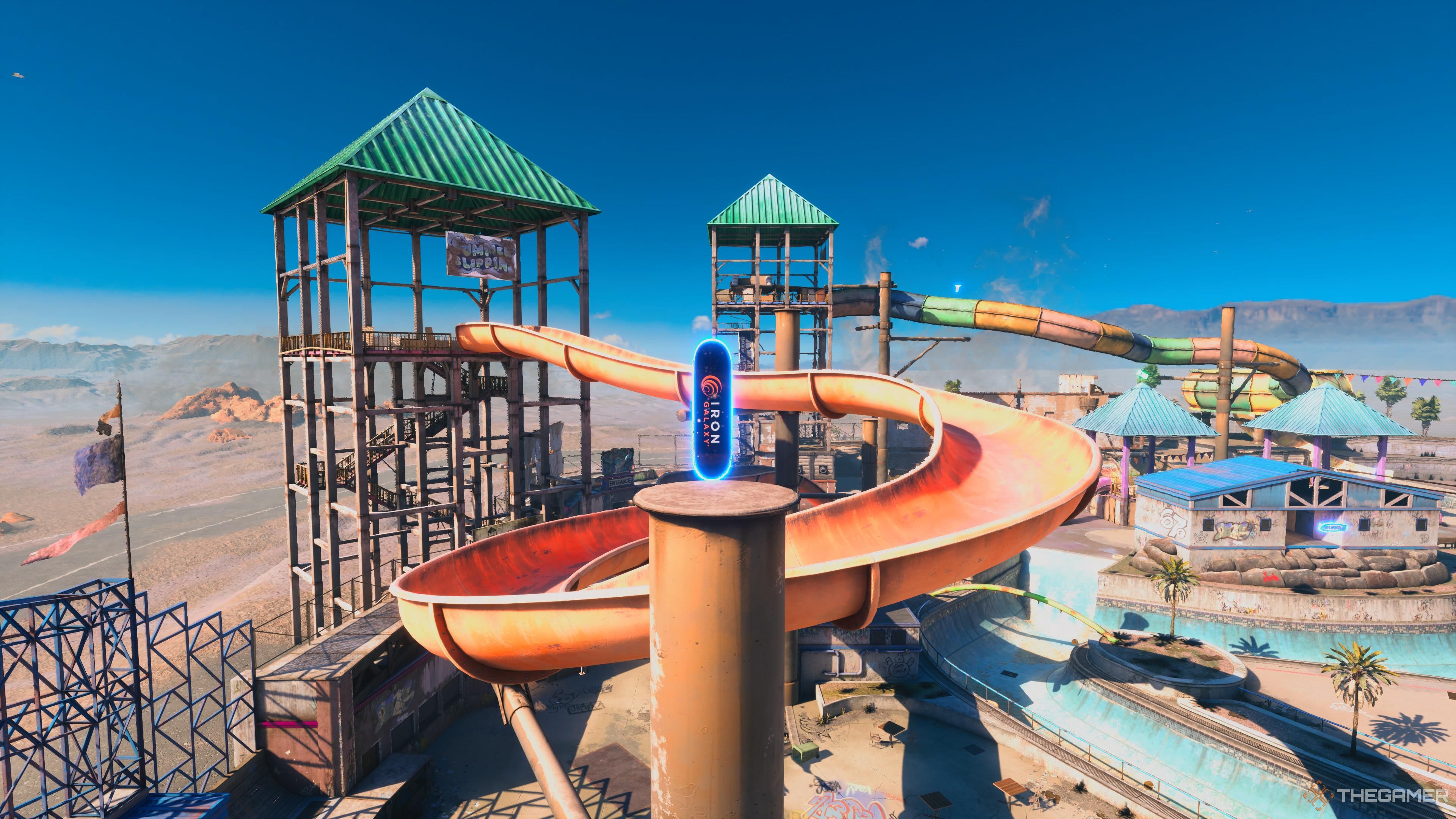 The hidden deck at the Waterpark in Tony Hawk's Pro Skater 3+ 4.