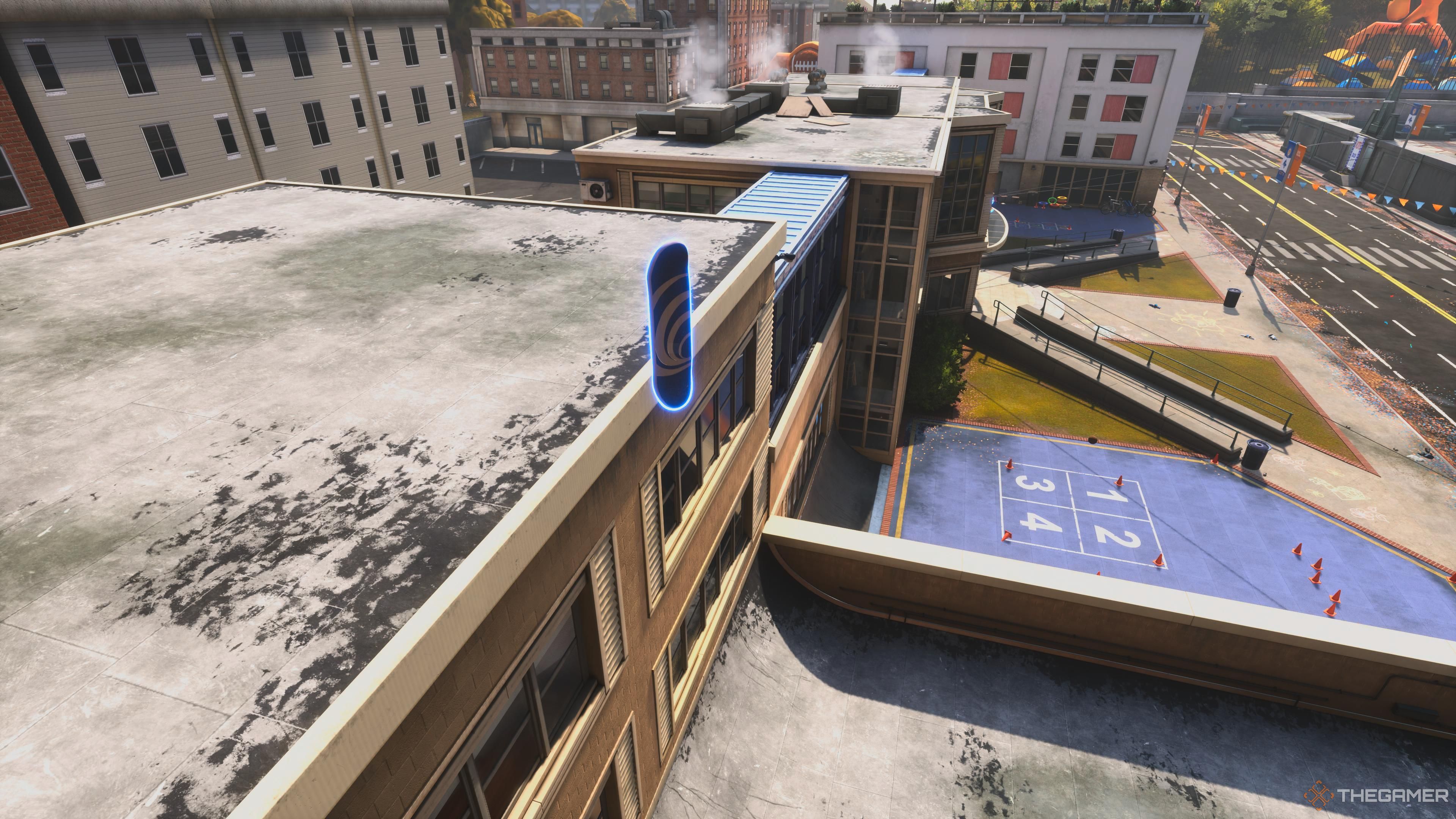 The hidden deck in the college level in Tony Hawk's Pro Skater 3+ 4.