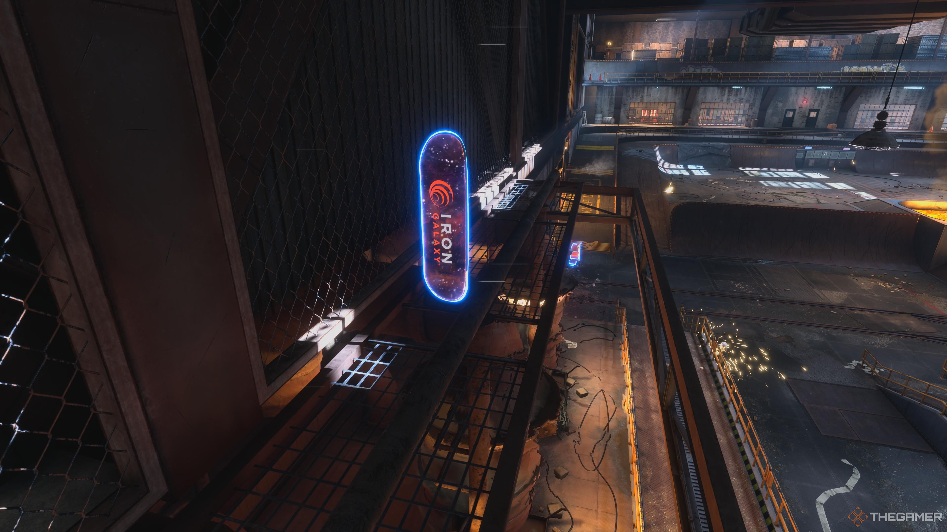 The hidden deck in the Foundry in Tony Hawk's Pro Skater 3+ 4.-2