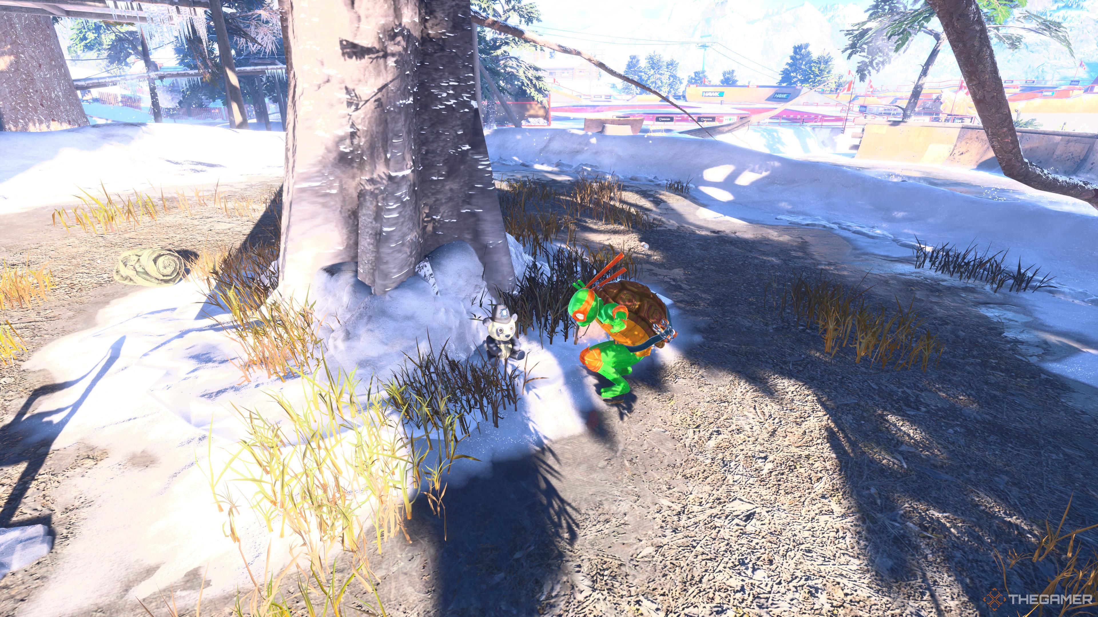 The Panda next to the tree in the Canada stage of Tony Hawk's Pro Skater 3 + 4.