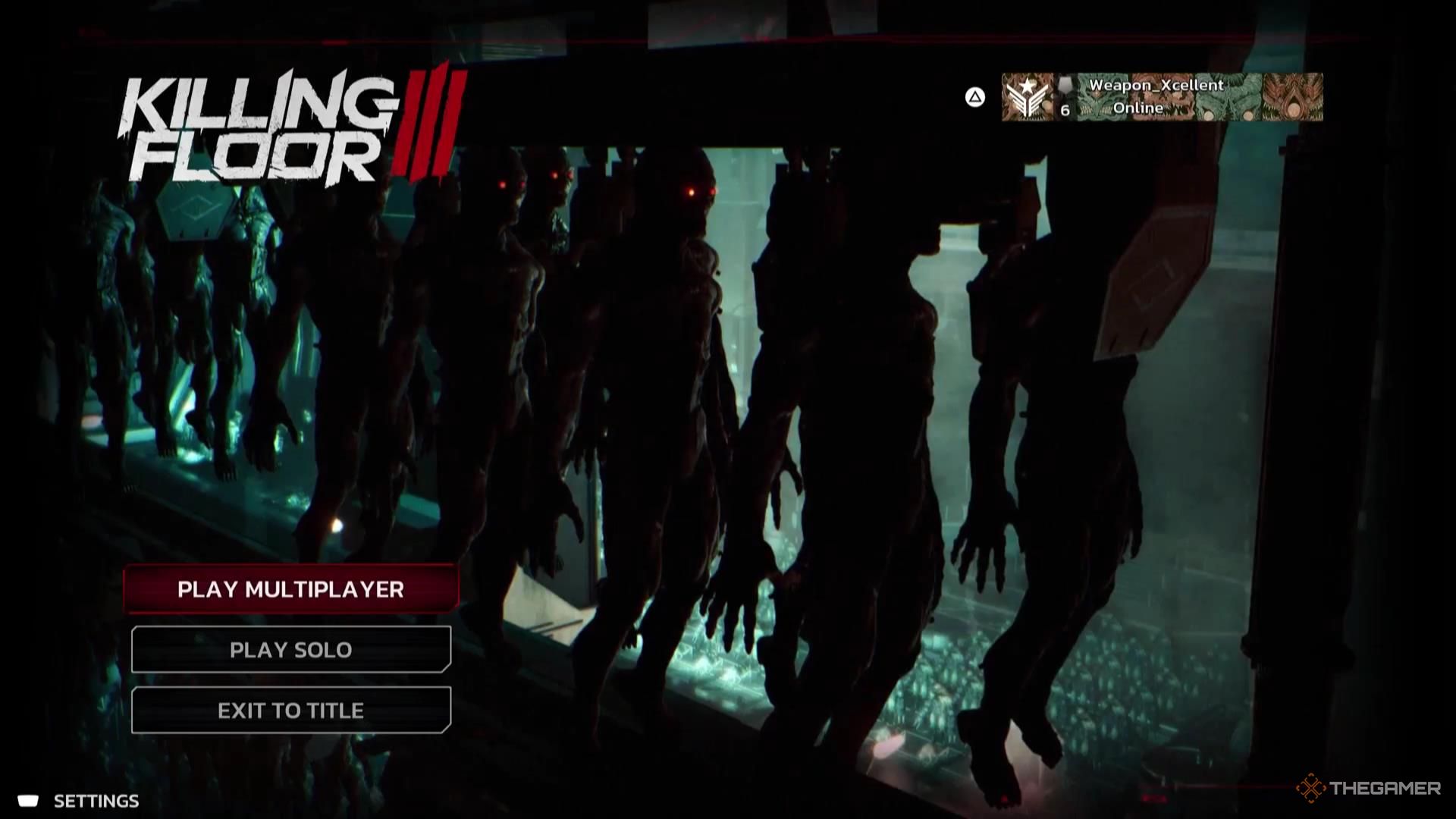 The Play Multiplayer option in Killing Floor 3.