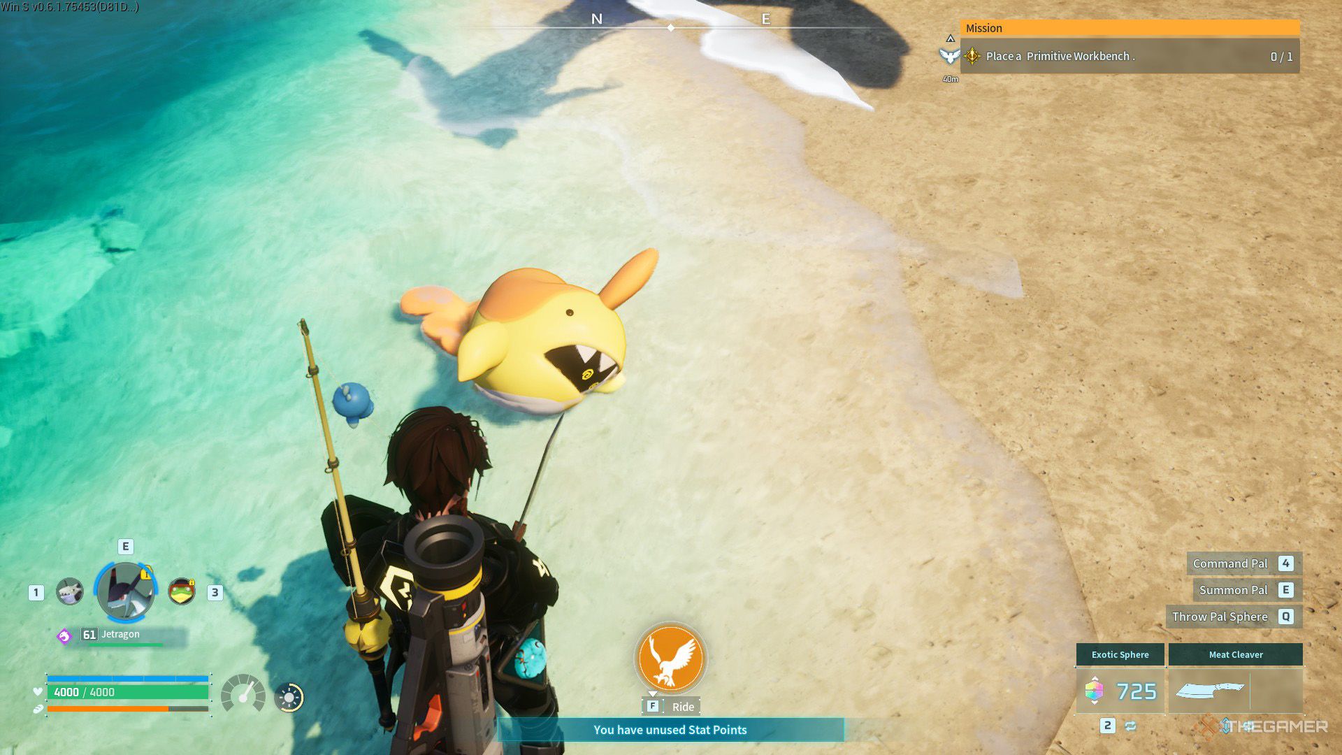 The player slaughters a Finsider in Palworld.