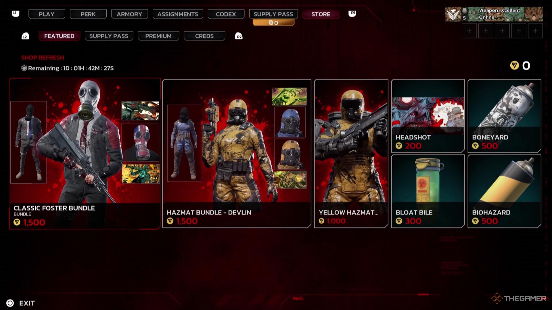 The Store tab in The Killing Floor 3.