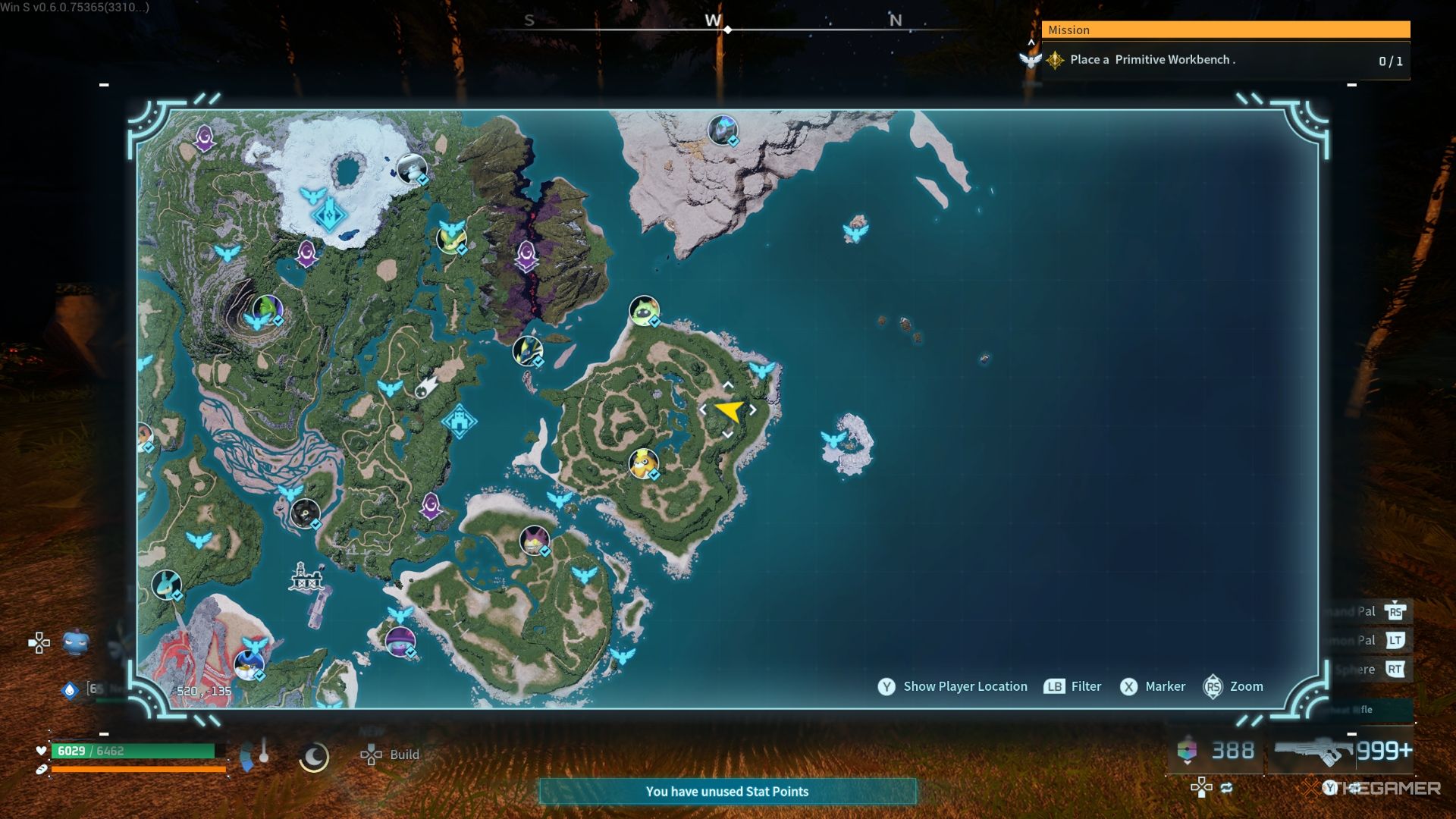 Tombat location on the map in the Eastern Wild Island - Palworld
